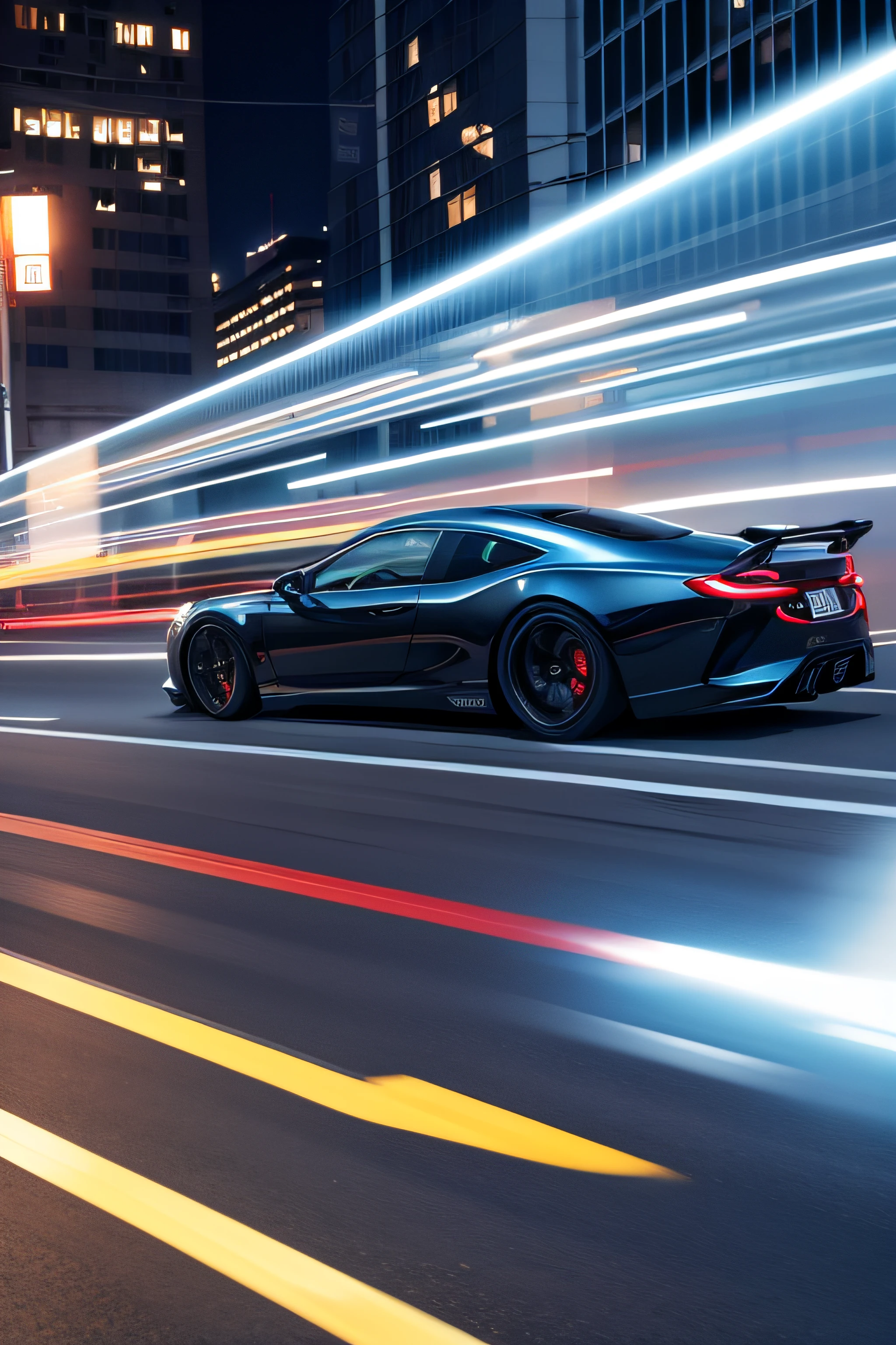 Speeding cars on the street，It's fast