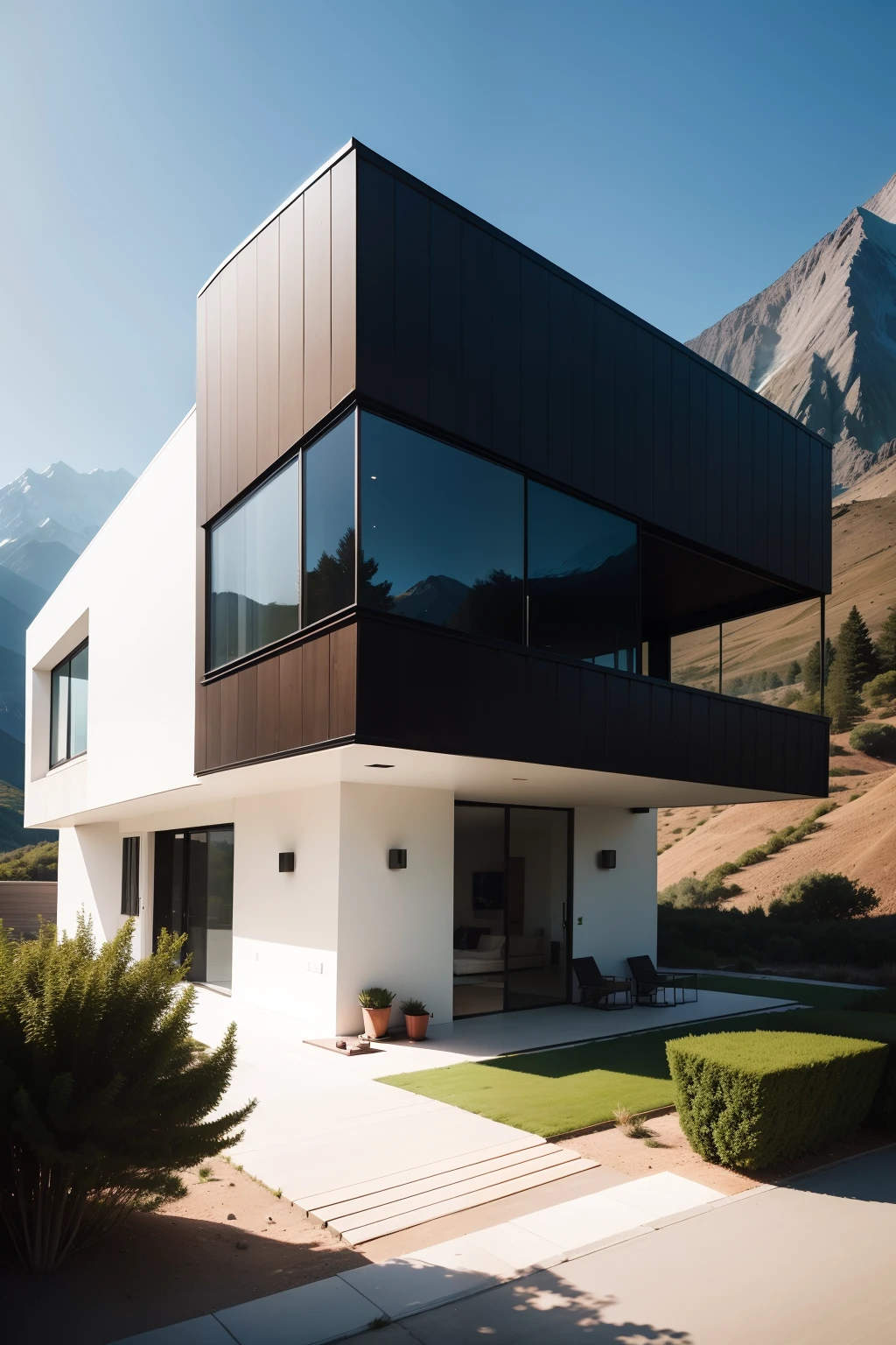 At the foot of the big mountain，Modern minimalist villa