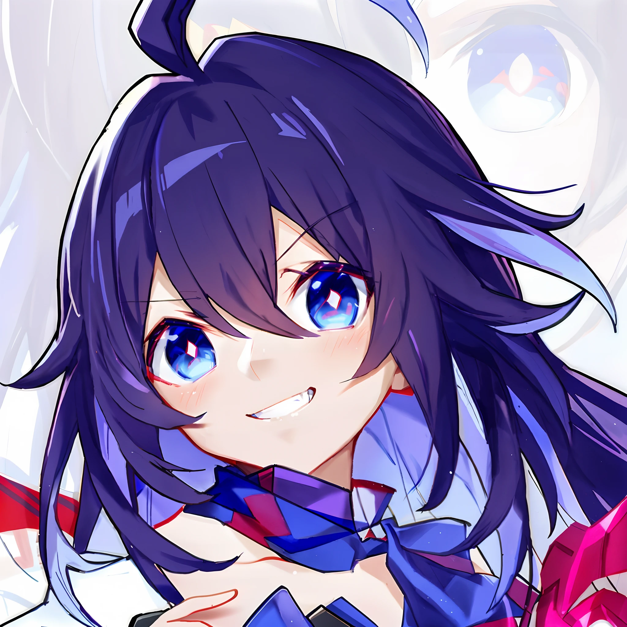 Anime girl with blue eyes and purple hair, attractive matoi ryuko, ryuko matoi, Anime moe art style, style of anime4 K, zerochan art, by Kamagurka, Anime art style, shikishi, hana yata, 8K!!, Ilya Kuvshinov sty, anime big breast! 4 k''