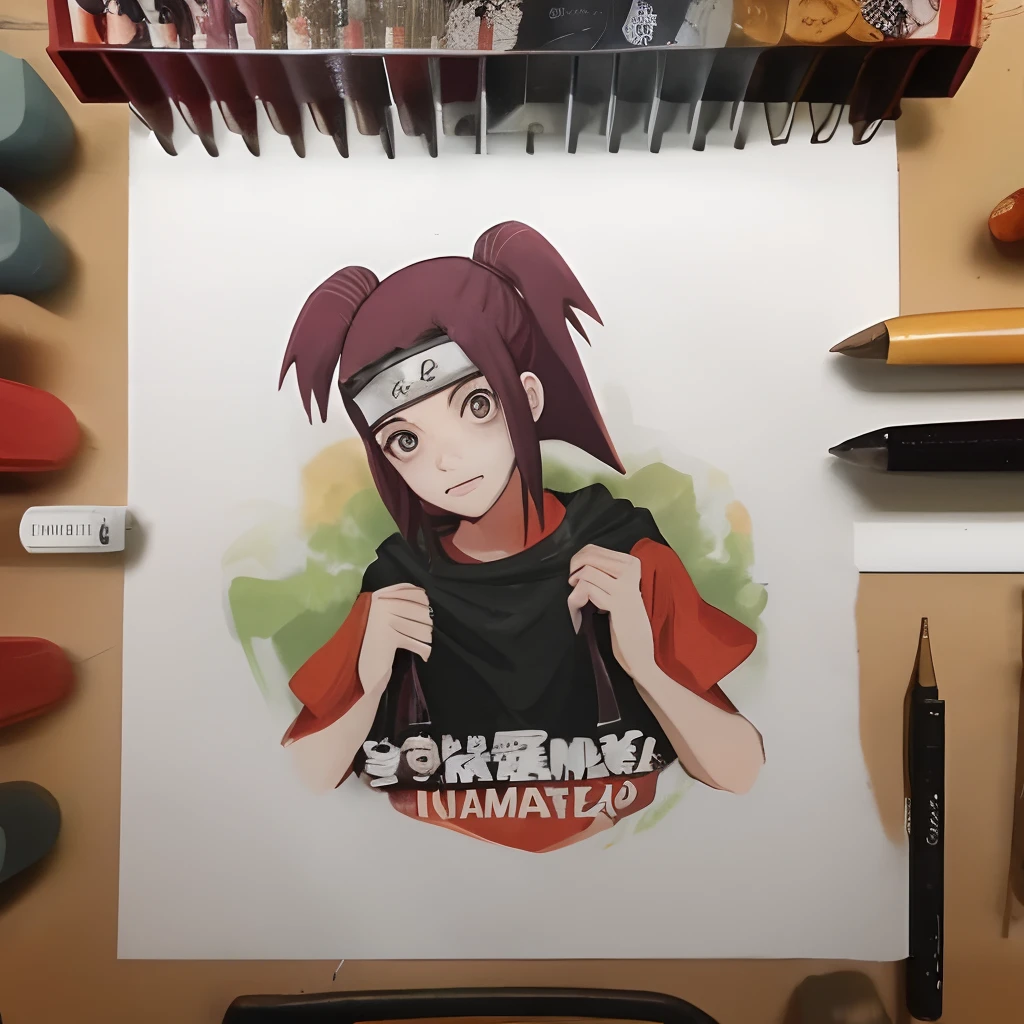 Crie um desenho de estampa para camisetas do Naruto