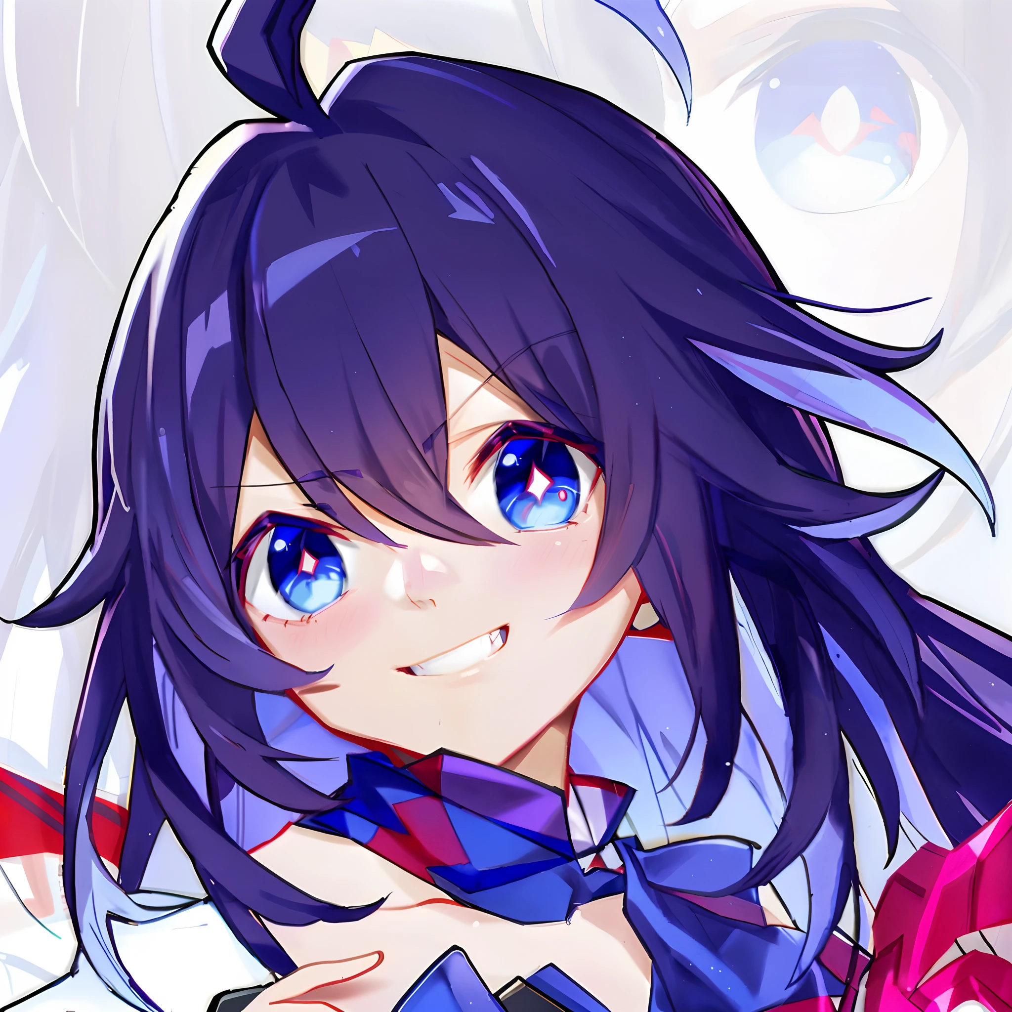 Anime girl with blue eyes and purple hair, attractive matoi ryuko, ryuko matoi, Anime moe art style, style of anime4 K, zerochan art, by Kamagurka, Anime art style, shikishi, hana yata, 8K!!, Ilya Kuvshinov sty, anime big breast! 4 k''