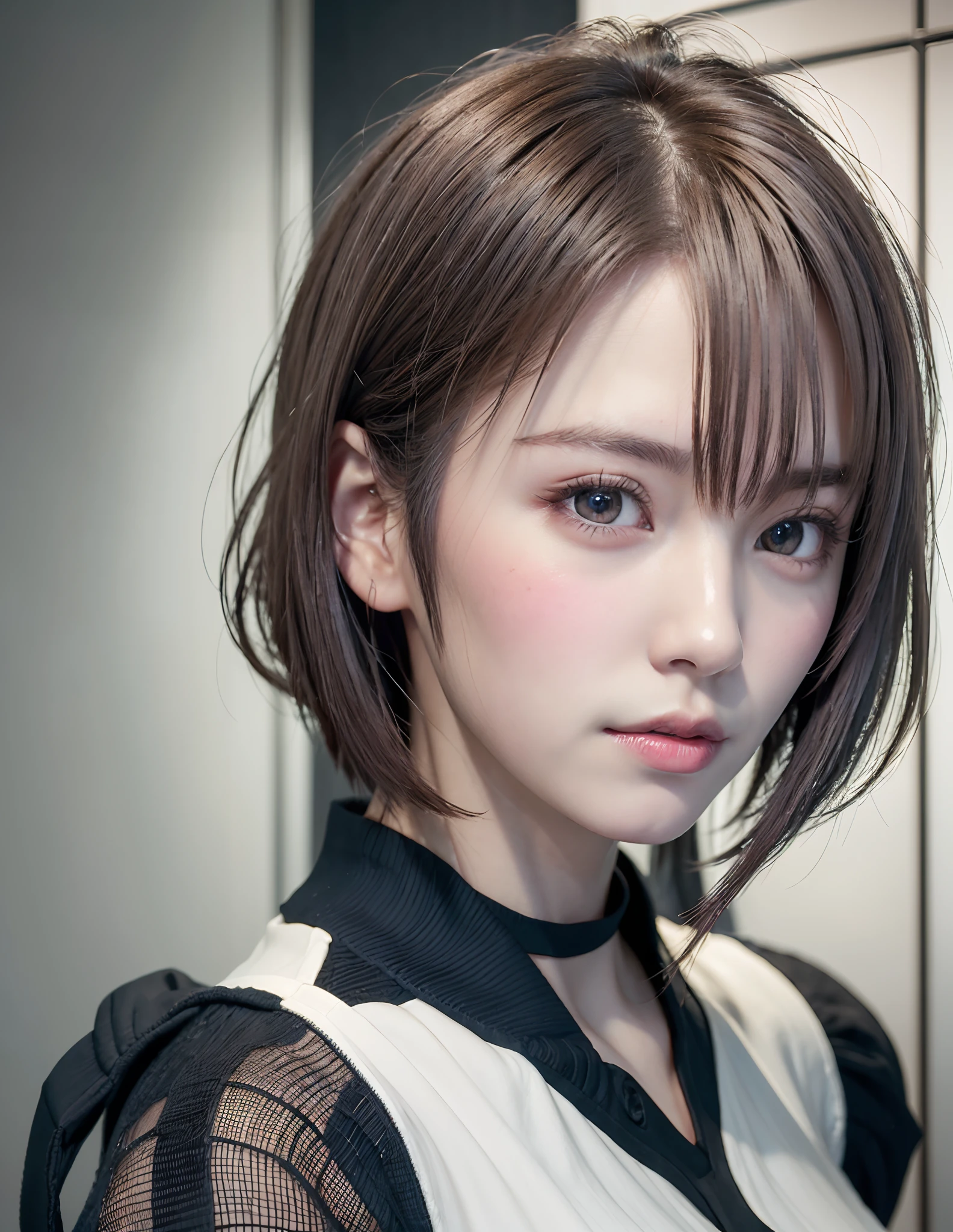 Digital portrait of gorgeous Japan short-haired woman, Beautiful face, Convoluted, Cinematic, Realistic epic, unreal enginee 5, Gorgeous, Incredible color grading, Trending on ArtStation, Photography,