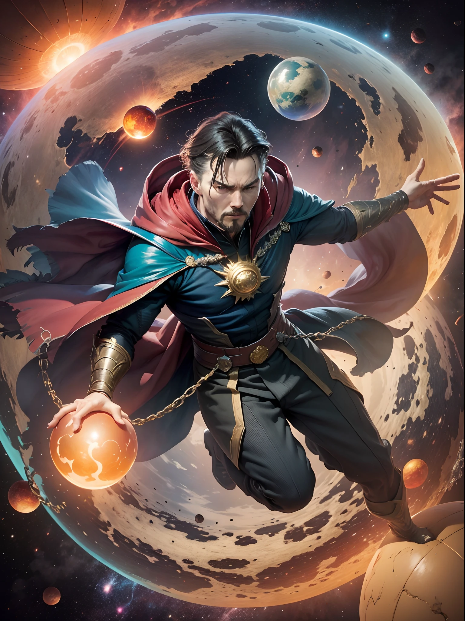 super hero dr strange in action post blurry background 3d render Pixar stylemodel made of Hiroaki Takahashi art ultra perfect composition,  3d liquid detailing fluid acrylic by Greg Tocchini, James Gilleard, Joe Fenton Kaethe, Butcher Bosch, Dan Mumford, Kandinsky art style [collage] [splatter] [streak] [crop] [cut] hands