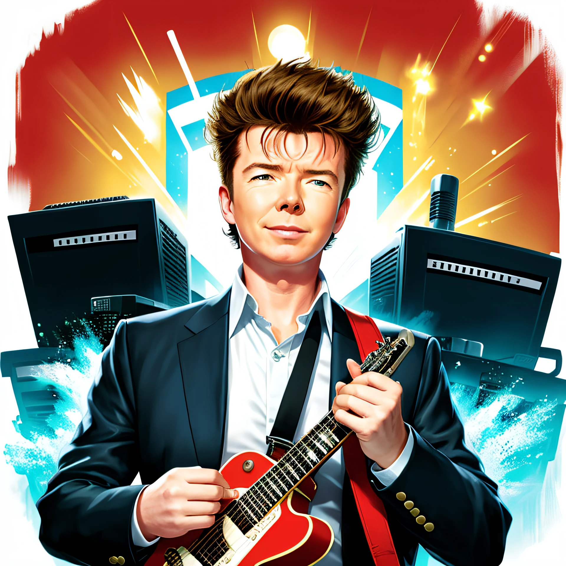 rick astley in anime style, sen no kiseki style