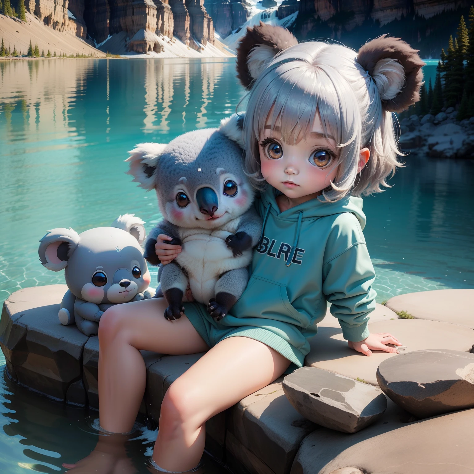 Cute Baby Chibi Anime,koala,Moraine Lake