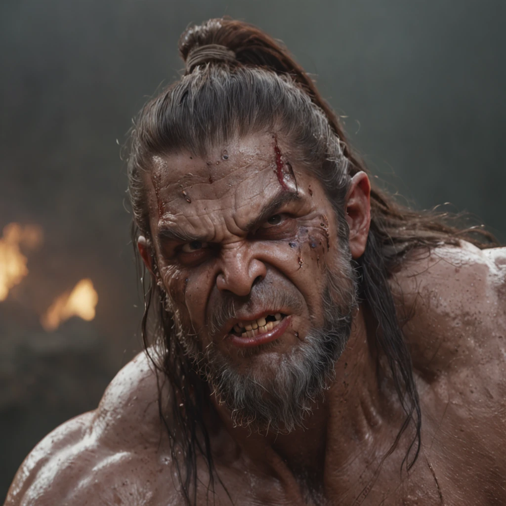 movie scene, ultra high detailed, (highly detailed RAW color photos, ridiculous resolution, high resolution, super detailed), chinese, handsome, long brown hair, fearless and brave expression, (detailed eyes and detailed face), blood and body parts everywhere Ship in the Background, detailed face, blood, killing scene, ????, wears a chinese armor, inspired by the great wall movie, digital artwork, photography, octane, artstation trend, fight scene movie
