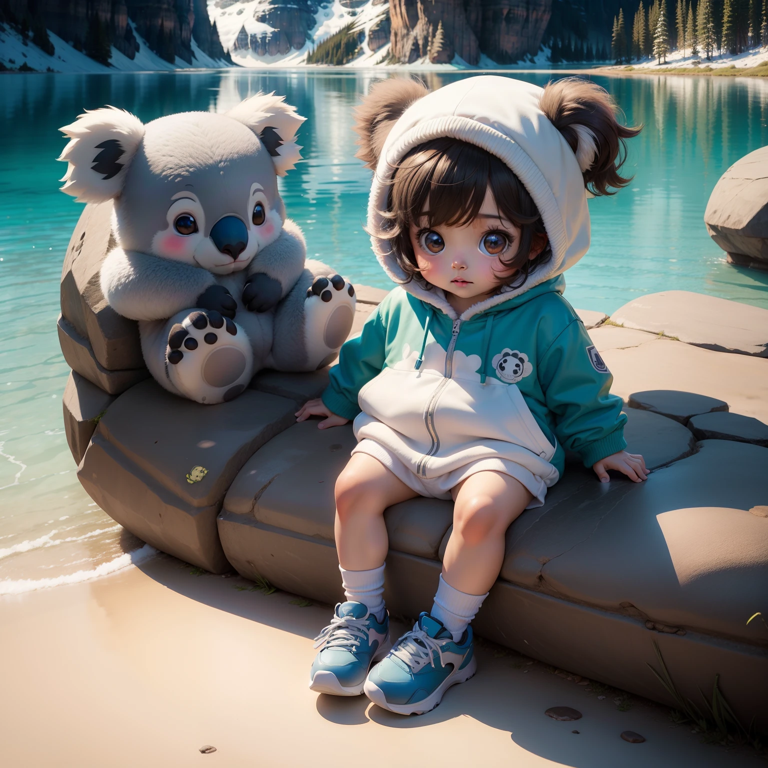 Cute Baby Chibi Anime,koala,Moraine Lake