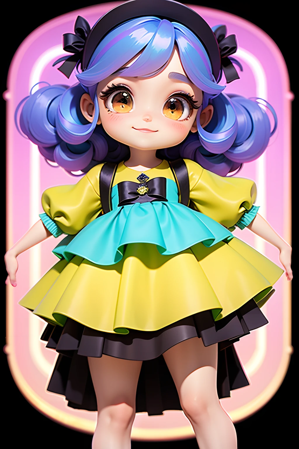Loli Menina, olhos delicados e definidos, sorriso delicado e definido, opalescente, Perolescente, Holographic,  fundo escuro