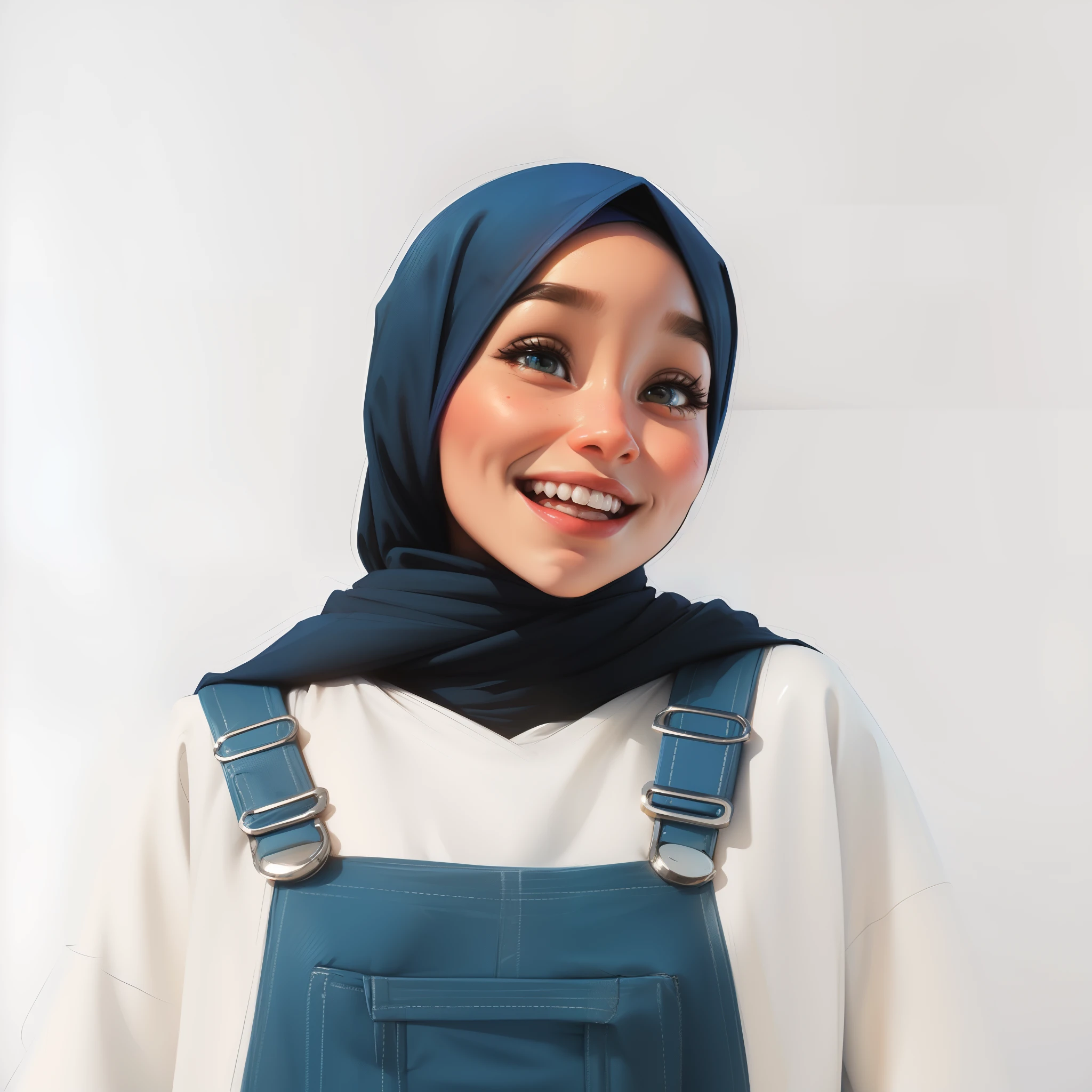 "(Bright and lively Disney Pixar style),(cute girl),(wearing a blue hijab),(similar to the photo),(realistic)"