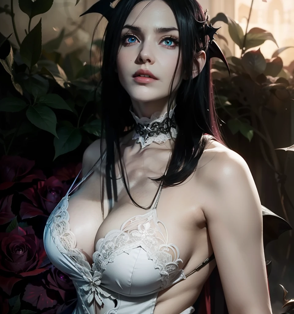 Garota vampira Shalltear Bloodfallen: Overlord Anime, best quality, master part, (Realistic:1.2), headpe, rosto detalhado, (((master part))), (((best quality))),(((extremamente detalhado))), illustration, misterioso,