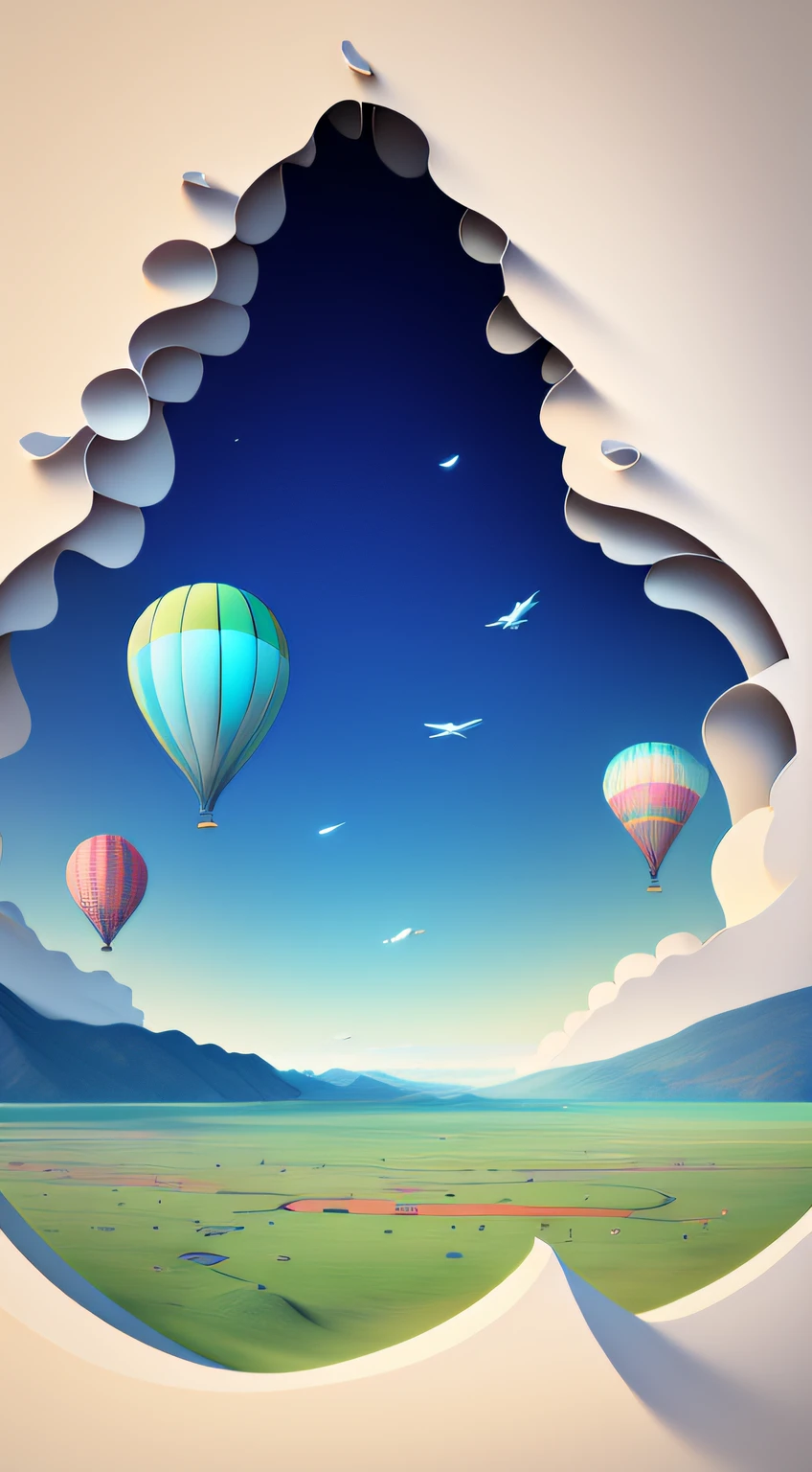 Natural and organic depictions of vast landscapes，Sky and steppe，Kelsang flowers，Clouds，Big wind，Features earth tones and botanical motifs，Withdraw connections to nature and the environment，Influenced by botanical illustrations or environmental art，softlighting,(warm color:1.15),best quality exquisite details,3D rendering of，The back of a middle-aged man，The back of a middle-aged man