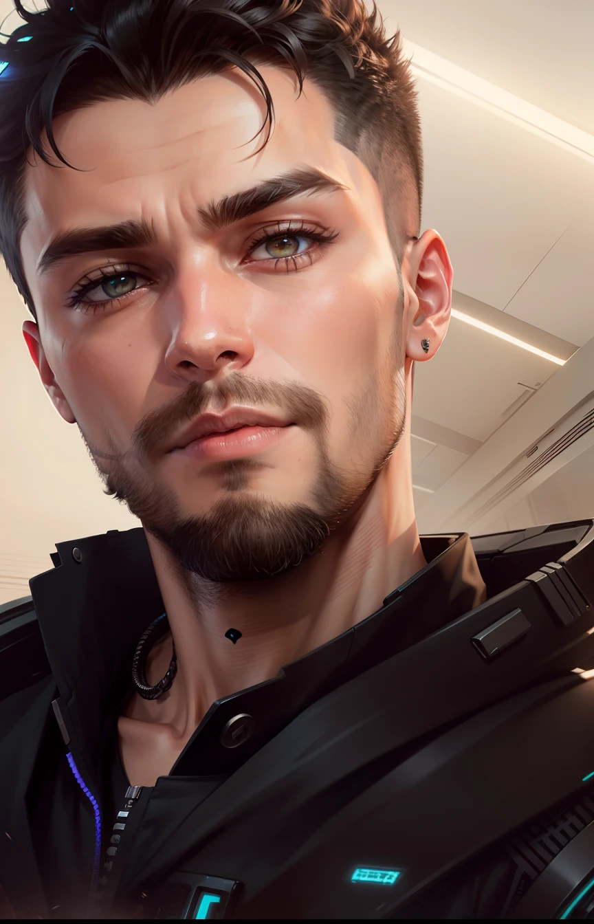 change background cyberpunk handsome boy realistic face 8k ultra realistic