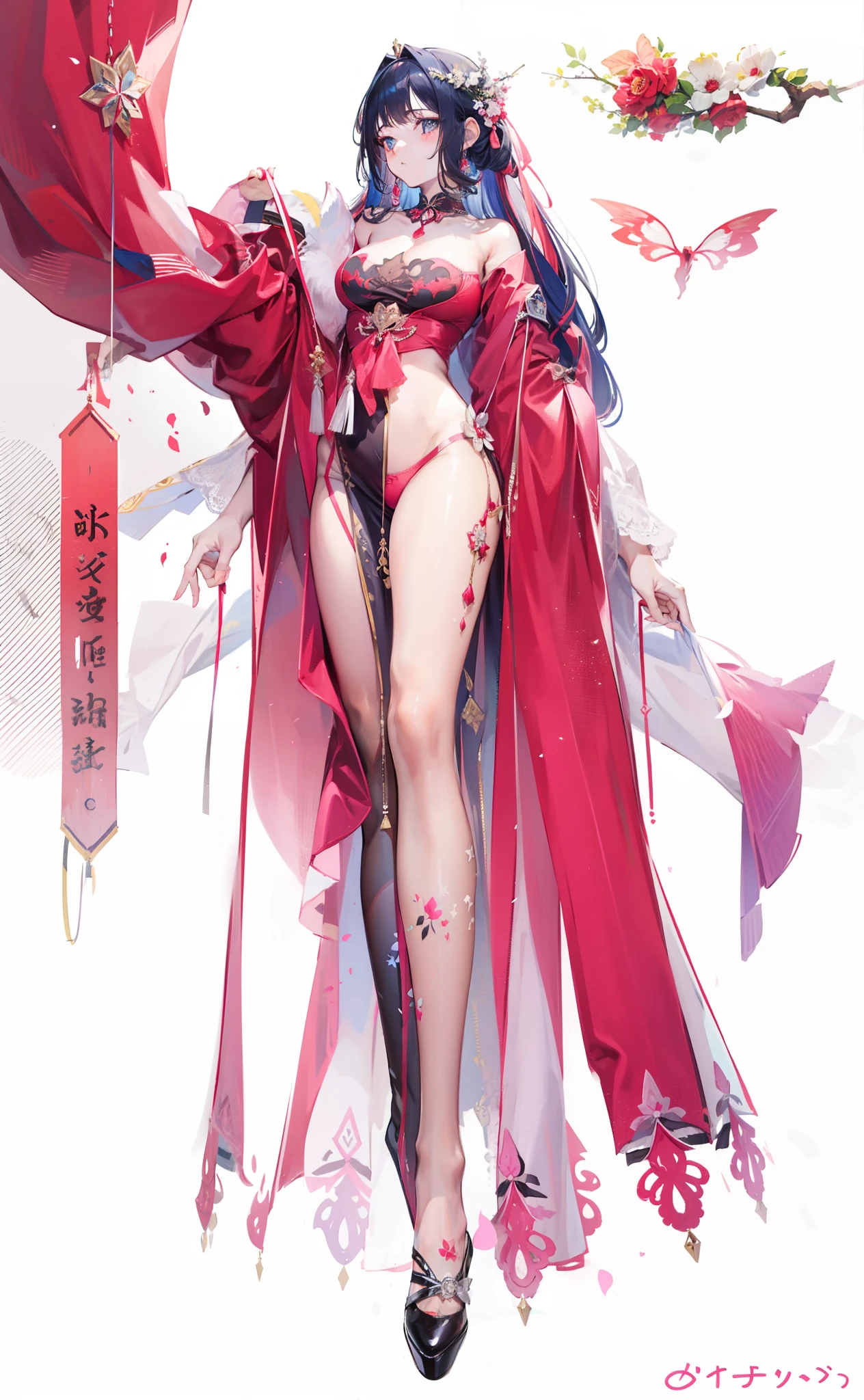 、Panchira、a beauty girl、underdressing、Wear miniskirts、One lady、Sit on the、pants visible、Panchira、a beauty girl、underdressing、Wear miniskirts、Panty appearance、Panchira beautiful girl、Pink lingerie underwear Bose,Black leather shoes,White socks,Stand upright,(White background:1.3),colorfulhair