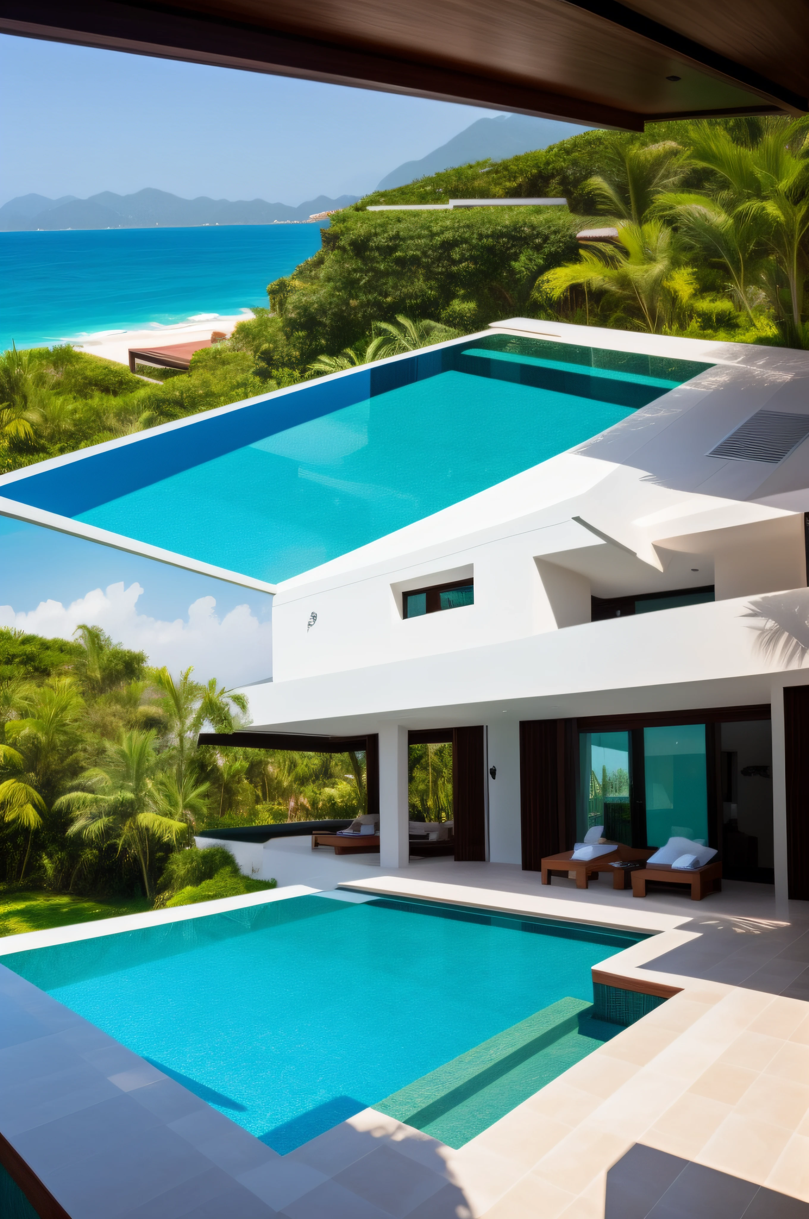 The villa in Sanya is also in the pool