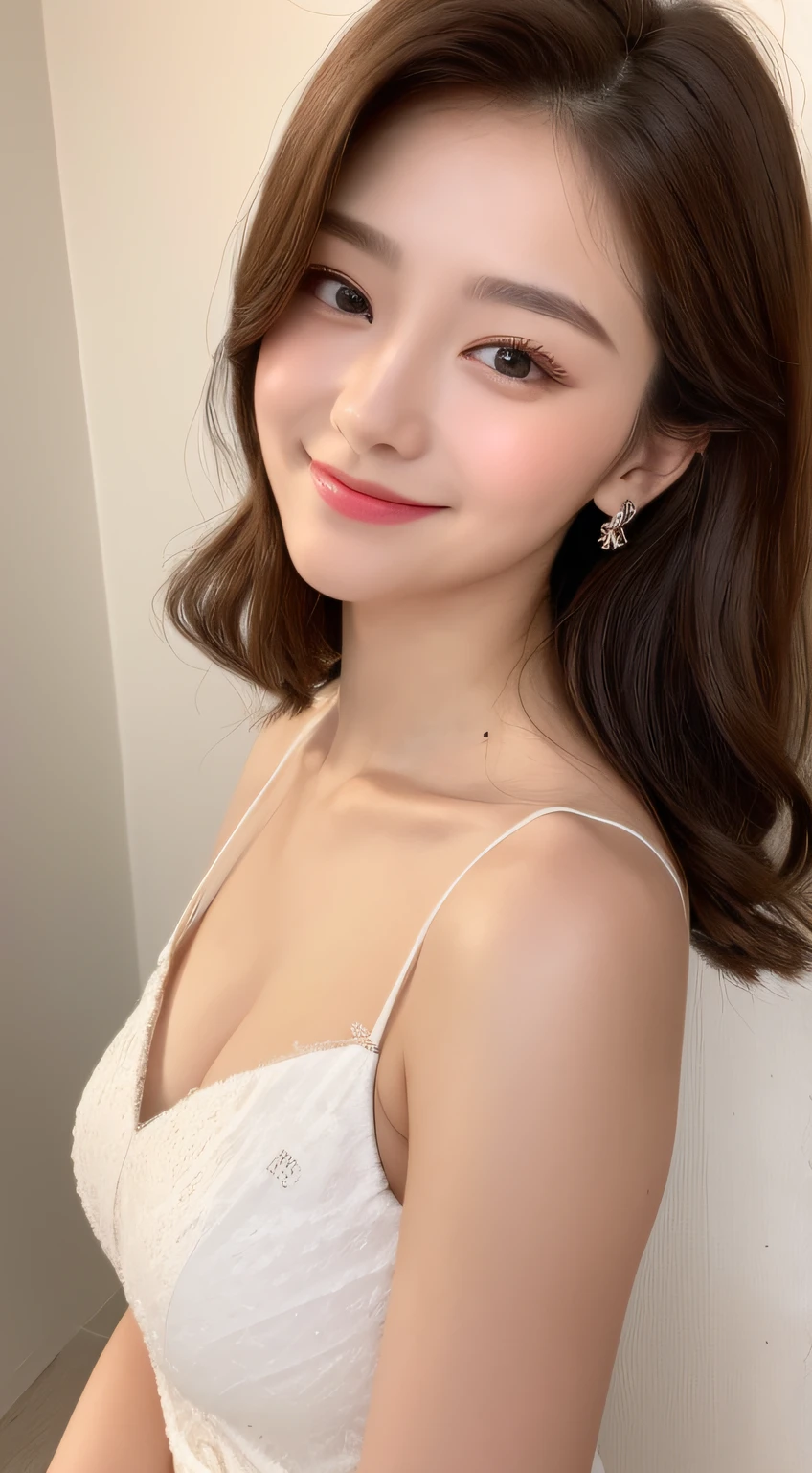 ((Best Quality, 8K, Masterpiece: 1.3)), 1girl, Slim Abs Beauty: 1.3, (Hairstyle Casual, Big Breasts: 1.2), Dress: 1.1, Super Fine Face, Delicate Eyes, Double Eyelids, Smile, Home
