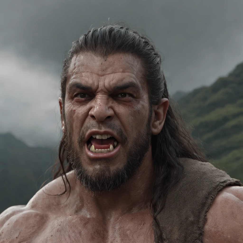 (Professional 3D rendering:1.3) de (Realistic:1.3) Foto de arte mais bonita do mundo,Apresenta Orc masculino suaves e brilhantes, pele verde ((Epic hero fantasy orc muscular rough wet hero angry look long hair medium beard and fierce expression in dynamic pose, fantastic location, majestoso ambiente desordenado, pele verde)), corpo inteiro 8k unidade render, action shot, poros da pele, very dark lighting, sombreamento pesado, circunstanciado, Rosto detalhado, (vibrante, fotogrdeia realista, Realistic, Dramatic, Escuro, foco nítido, 8k), (Old leather clothes damaged by bad weather:1.4), ((((Use peles)))), (intrincado:1.4), decadente, (altamente detalhado:1.4), pintura digital, rendering by octane, art stations, Conceito-Arte, liso, foco nítido, illustration, germe da arte, (Loish:0.23), Wlop Ilya Kuvshinov, e Greg Rutkowski e Alphonse Mucha Gracias, (global ilumination, studiolight, Light Volumetric), chuva forte, floating particles, patife, fantasia, Onze, corpo inteiroesbian, ((Fundo escuro e antigo da cidade:1.3)),CGSesociedade,art stations