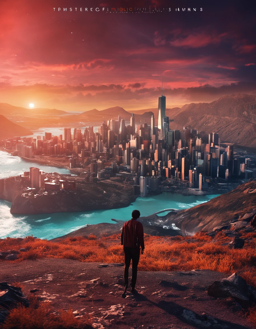 tmasterpiece,best qualtiy,cinematic Film still from,3boysl,High-tech learning city technology looks up landscape, Three boys back, Perspective, deep in the night, the night, Best quality dark background,(spark of light:0.7)