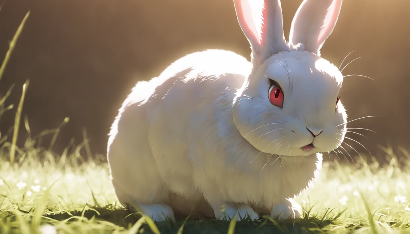 Hyperrealistic art BJ_Sacred_beast, Rabbit, looking_at_viewer, red_eyes, outdoors, sky, cloud, no_humans, animal, cloudy_sky, scenery, rabbit, sun, whiskers, oversized_animal,
cinematic lighting,strong contrast,high level of detail,Best quality,masterpiece,White background,<lora:SDXL_Sacred_beast:0.7>, . Extremely high-resolution details, photographic, realism pushed to extreme, fine texture, incredibly lifelike