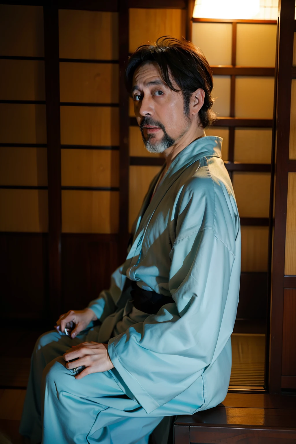 top-quality、 (40 years、 Rugged man、kimono、japanes)、shabby