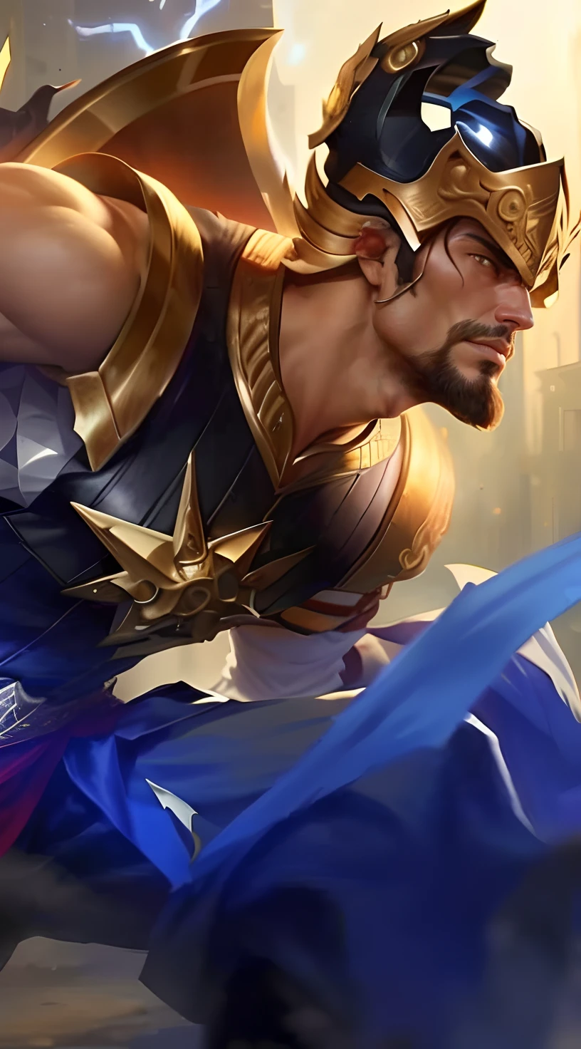a close up of a man with a helmet on holding a sword, gatotkaca, young handsome, angry, masterpeace,