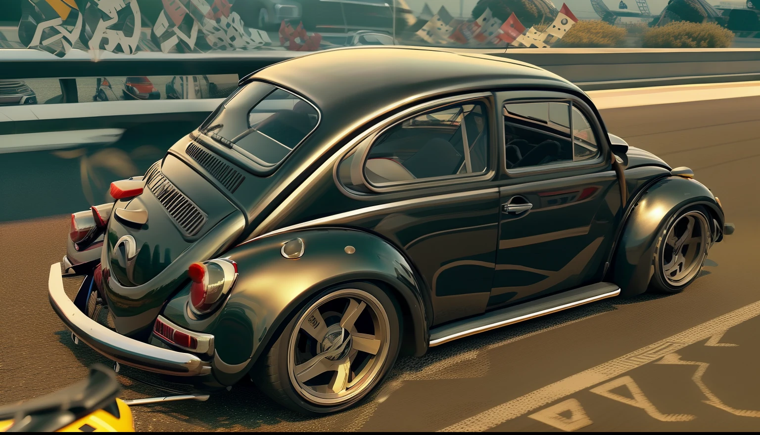 THERE'S A VOLKSWAGEN BEETLE ,(BLACK METALLIC PAINT,PRETA BRILHANTE , SPORT wheel variations, com pretasVOLKSWAGEN ESTACIONAMENTO, Carrinha, Bullies, Carrinha, Driving a VW van, FUSCA PRETA VW em uma rua, foto do perfil, esquema de cores Preto,PRETO BRILHANTE vibe vintage, 4 0 9 6, ben lo, 1959, Campista, hippie, Vindima - W 1 0 2 4, visual vintage