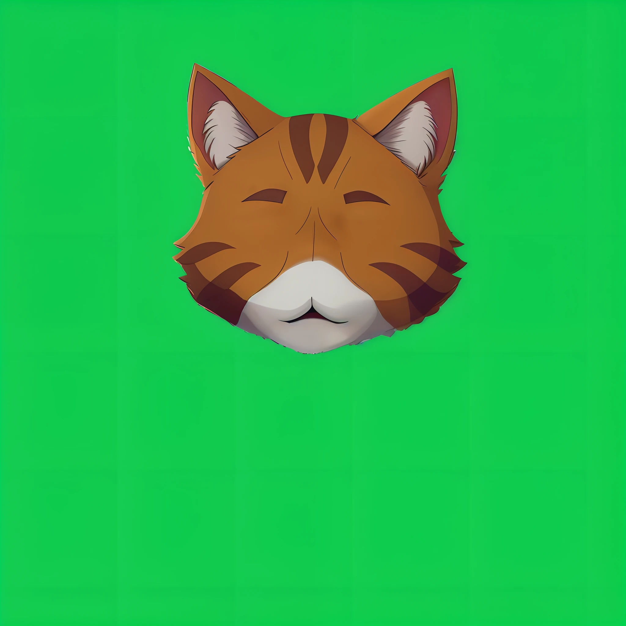 There is a cat mask made of paper on a green background, sem linha, cat head, quanto ele faz, Gato Anime, Gato Anime Realista, the cat is smiling, Retrato de personagem peludo, the cat is orange, VRCabord, Gato. Pintura digital, Gatos, illustration of a cat, 4 k hd cara de pele!!!, Garfield Catface, raposa verde digital