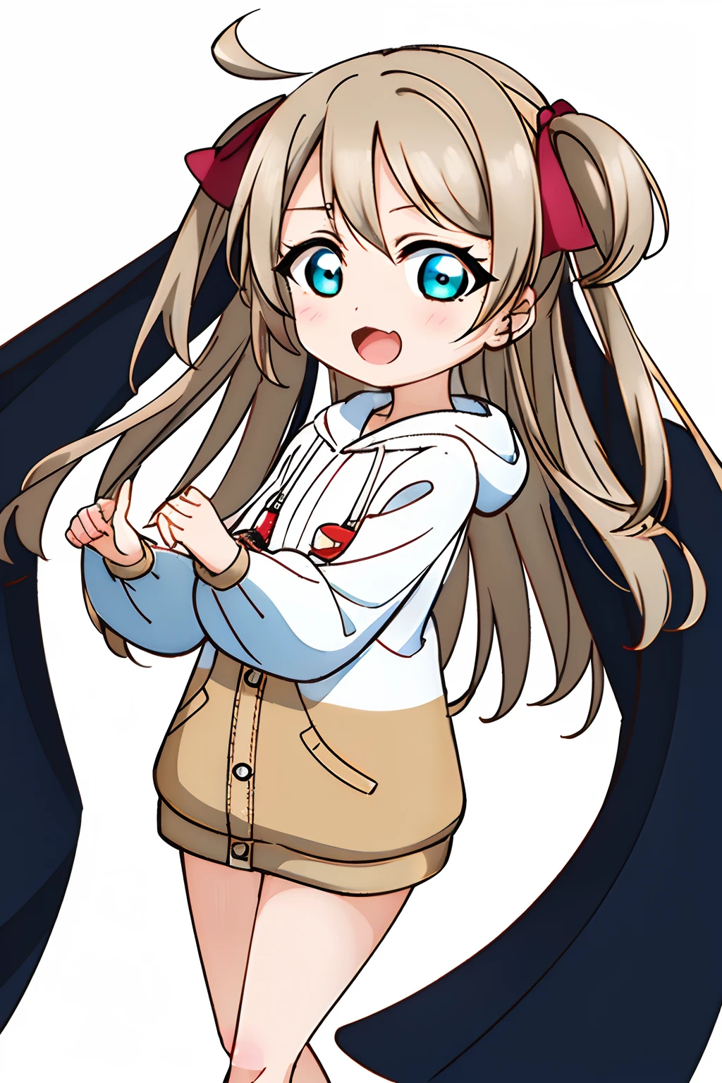 anime girl with a green leaf in her hair, chibi style, anime moe artstyle, in an anime style, chibi, chibi anime girl, chibi girl, anime chibi, advanced digital chibi art, cute anime style, an anime girl, cel - shaded art style, anime stylized, in anime style, in a hoodie, anime styled, mihoyo art style