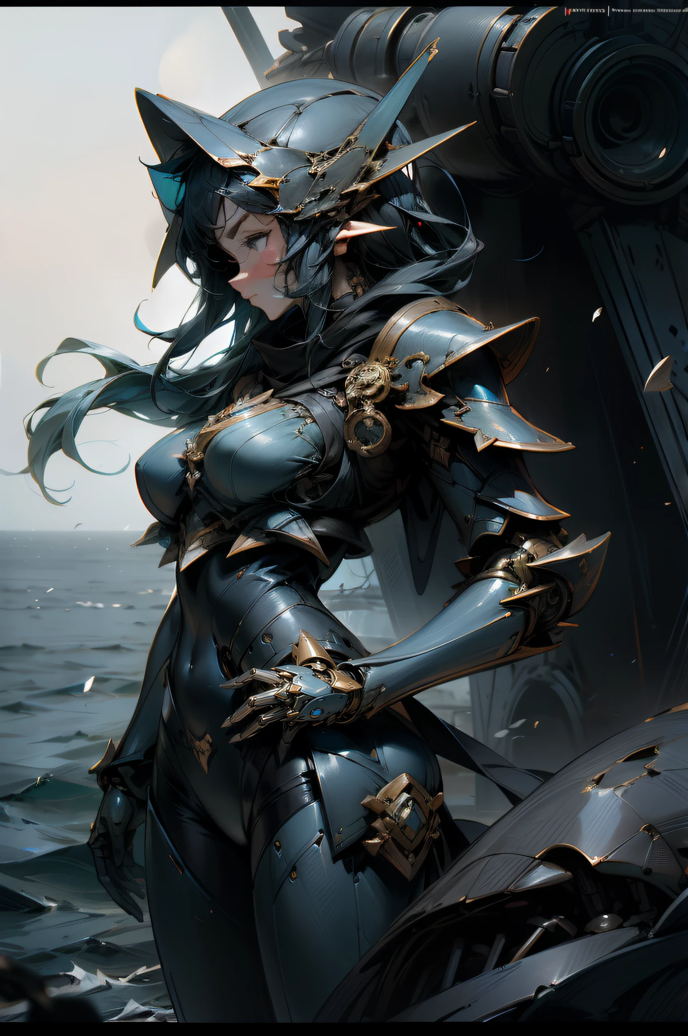 Blue armor,Mechanical only,a sense of mystery,ssmile