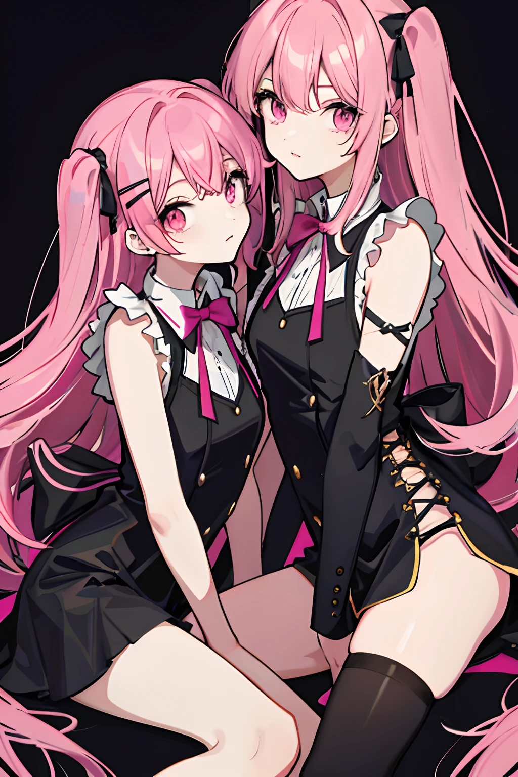 ，twincest，whaite hair，stocklings，Sister mature female dressed in black，My sister Lori is cute with pink hairpins，
