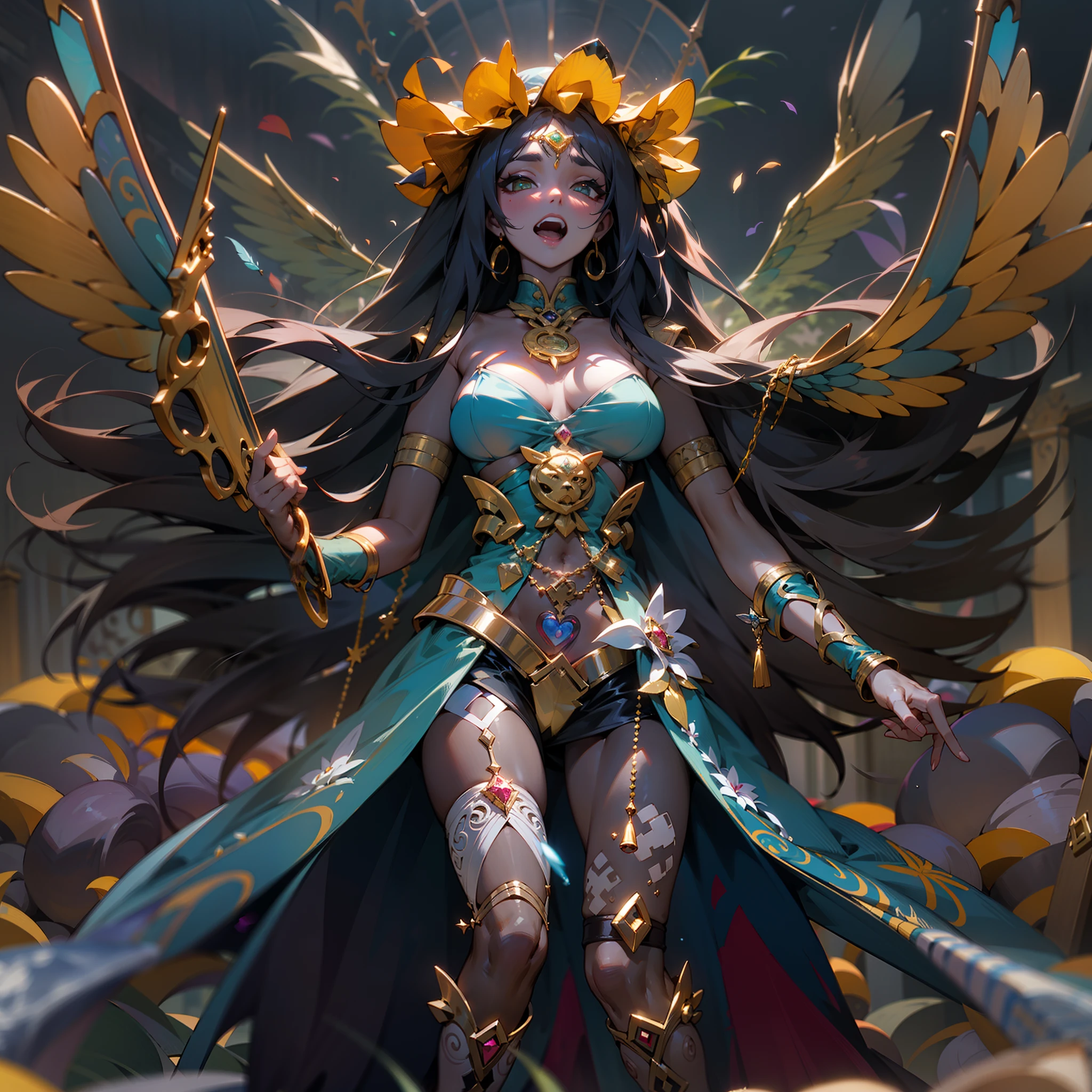 Masterpiece Sunlight luminescence volumetric lightning contrast global illumination saturate ultra_highres meticulously intricate analogique pro-photo-realistic ultra_high_quality ultra_high_detail optimal accurate cgi vfx sfx reflex 3dcg max color-coded extreme improved Octane_rendered UHD XT3 64K 32K 16K 8K DSLR HDR unrealengine5 romm rgb pbr 3dcg fxaa blu-ray fkaa txaa rtx ssao enhanced ultra_sharpness ecstatic graduate Will-o'-the-wisp pixie sprite iota garden conceptual angel female Jinx glamour walking Chevaleresque "Nicki Minaj" Cosplay aristocratic Goddess surmounted wings surrounded intertwined feather éblouissantes Valkyrie-wings symmetrical athletic Native tanmed skin african hairstyle dreads obvious agate perfect divine cheekbones effects reddened embarrassed lazuli beautiful Eyes Brown Pupils Black Iris Turquoise Sapphires Open Mouth Teeth Smiles tongue wet pilot Jacket Floating fringe Pearl Eccentric Cape Levitating Shoulders-Off chemise blanches dentelles clavicules papillotes reveal  falling sideboob felt satin orange corsait yellow spinels thick leather skirt soies assortie amples nombril revealing heart belt_chastity crux diamond cadena pubic scarlet pubis-hairy obvious indigo Size silver adorned padlock Gold thighs legs garters Gothic inox boots decorated onyx, Sun urban Outdoor Forest Beholder "medieval" outfits priestess ruby background equirectangular 360 monastery opal marble deep path ombre Sundrop lantern decorated dramatic mannequin armor chrome chain flat bands fathoms "Heavy Metal" richly lys rune rose ornate emerald plasma glyph Tourmaline wood Earth engraving lava magic summon monster viceroy incandescent Crystalline invocation creature Queen Bee (EOS R6 135mm 1/1250s f/2.8 ISO400) bees conjuration monarch flowering butterfly floraison dog howling Shiba_Inu CGSCOSITY Hearth Ark Church "Ouroboros" Caduceus Hermes mythology Cathedral seed_of_life chef-d' tatoo Bruce_Weber    varied multi etc.