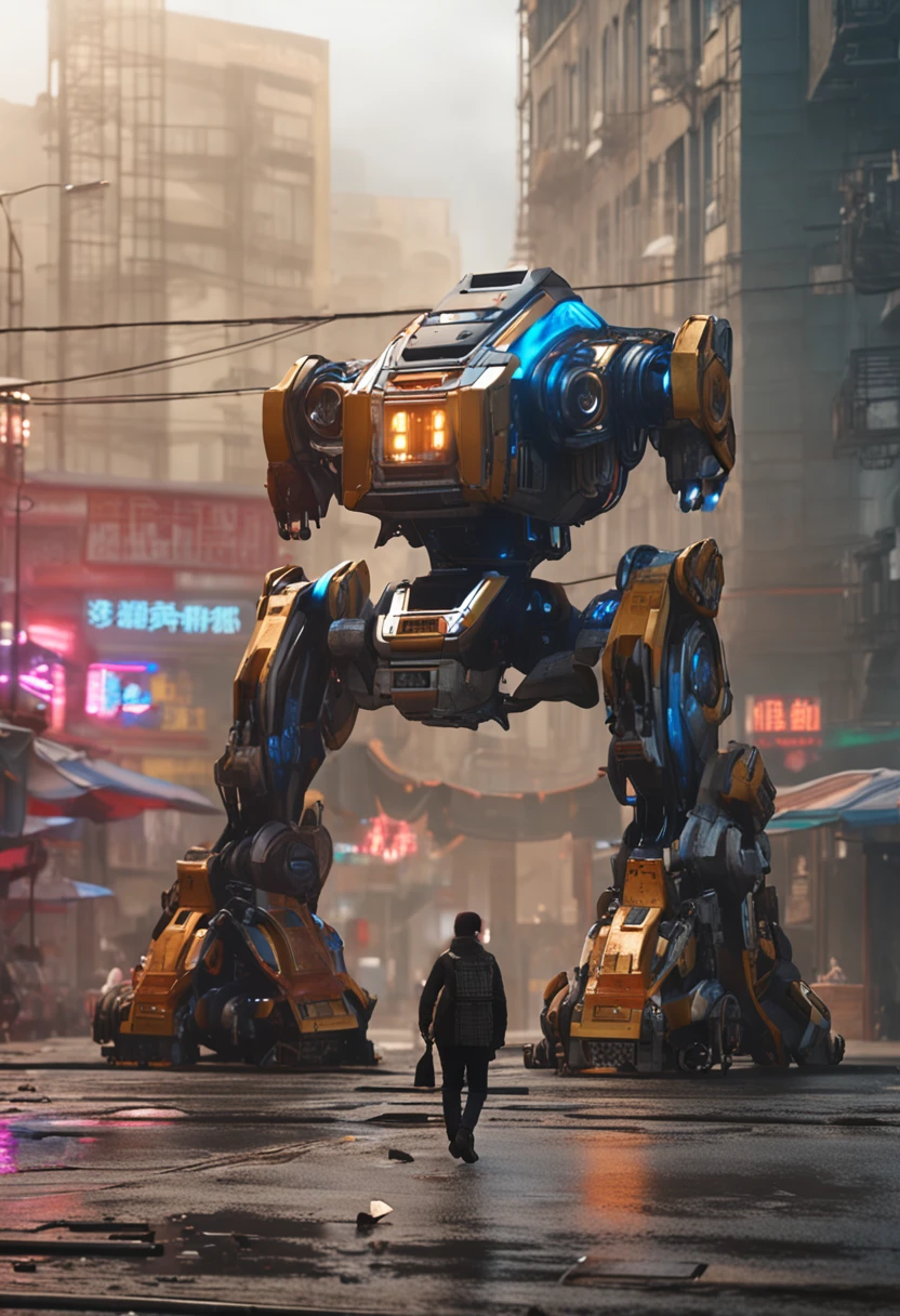droid,Up,chinese mecha,Hyper-realistic style,8K quality output