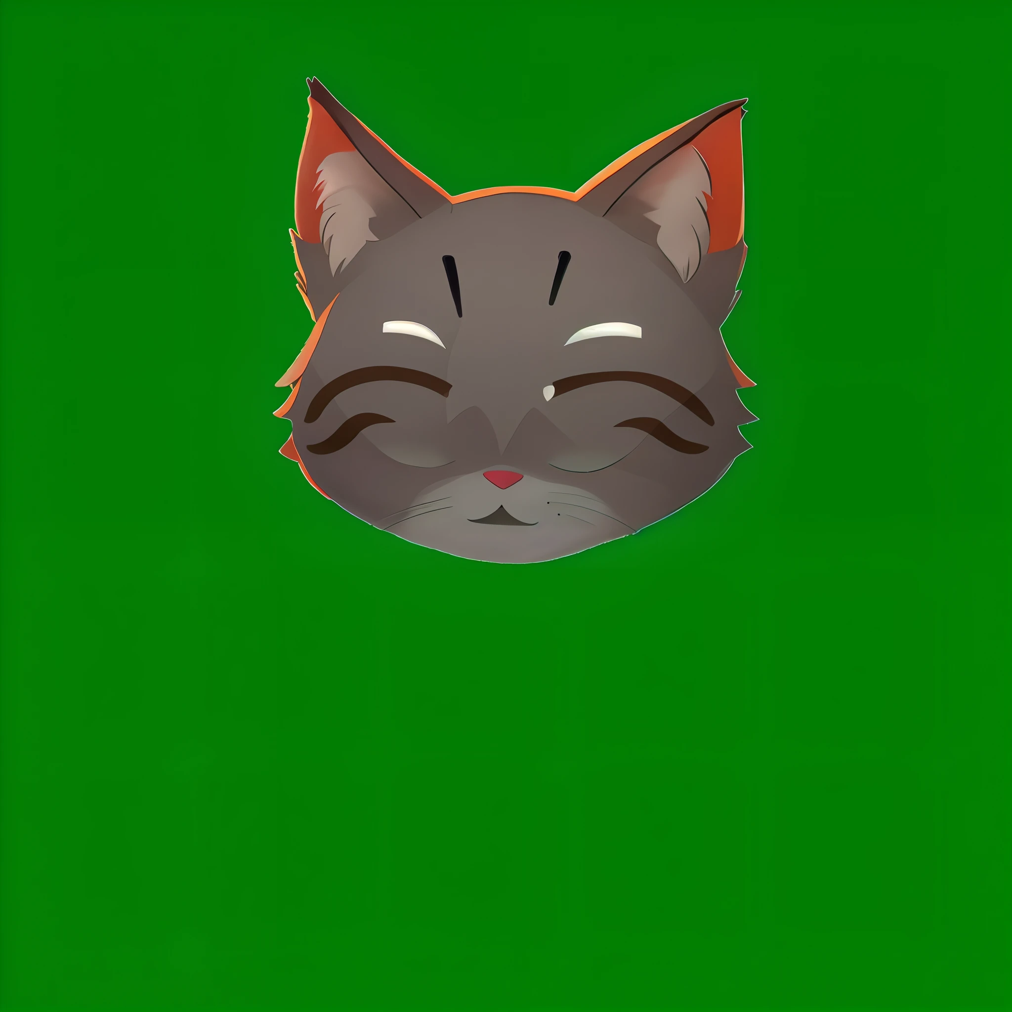 There's a cat with a sad look on his face, cat head, the cat is smiling, illustration of a cat, sem linha, Gato. pintura digital, a cat is smiling, visual anime de um gato bonito, quanto ele faz, gato anime, um gato bonito, foto de gato bonito, design do gato, anthropomorphic female cat, foto do gato