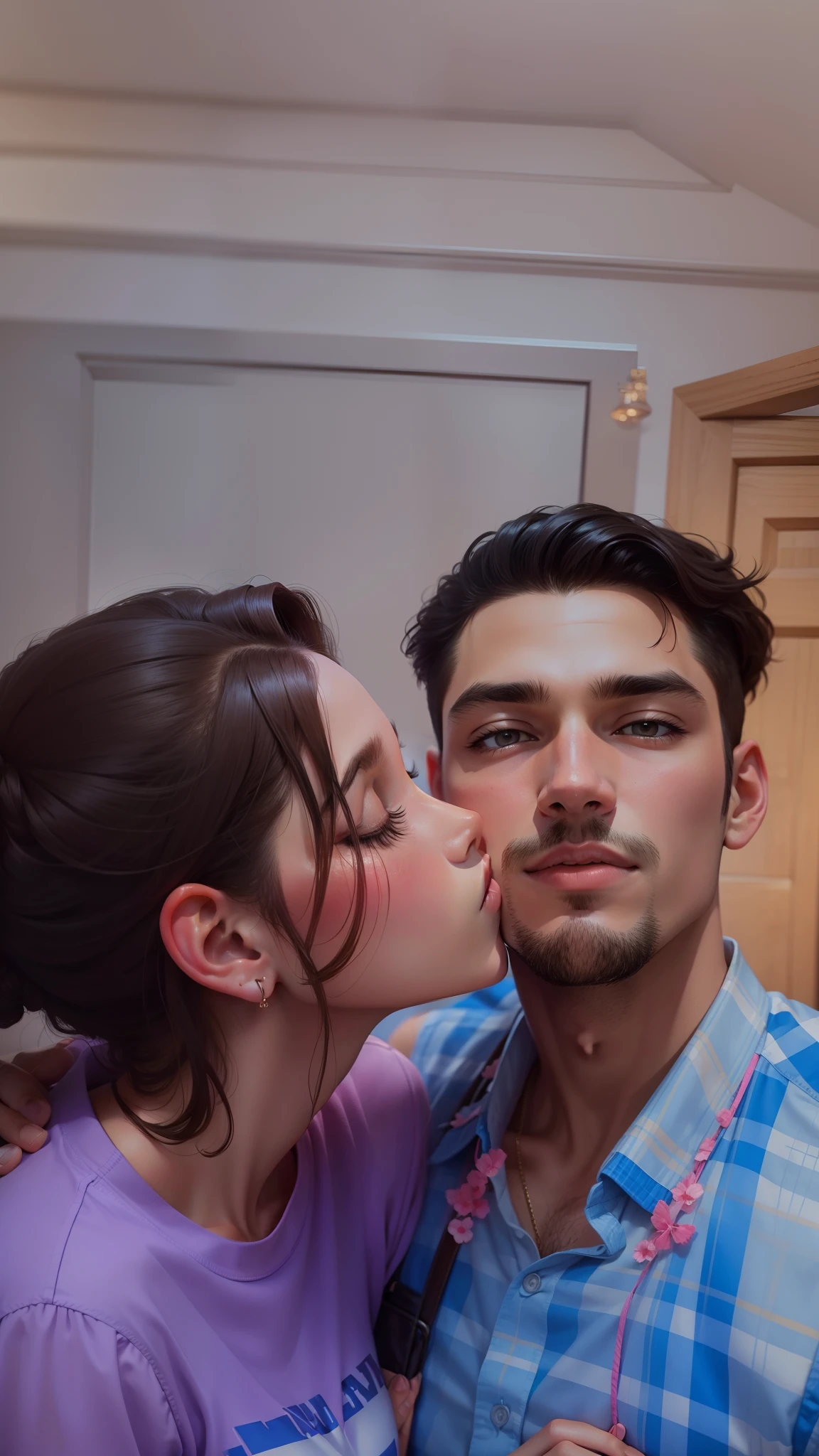 Cute couple kiss