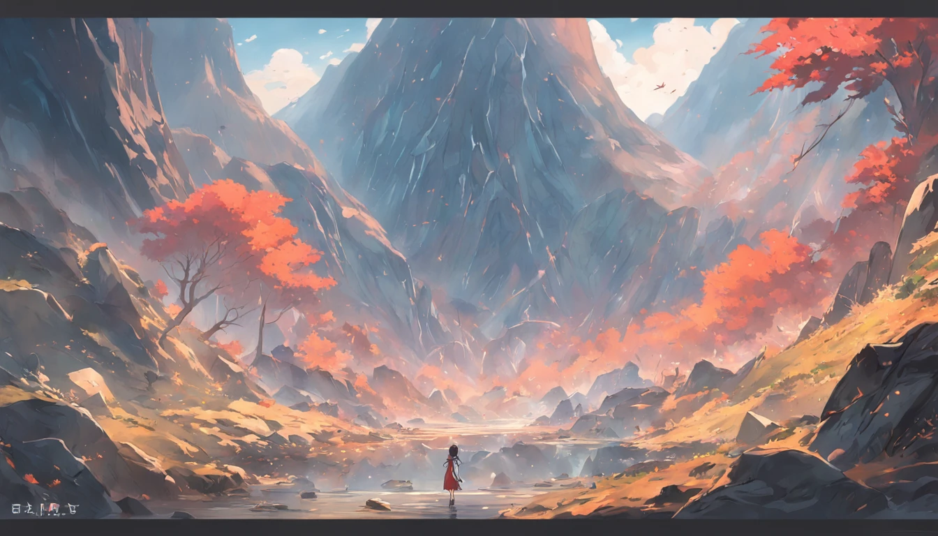 Mountains and rivers are connected，All sorts of strange creatures fighting，large scene，Highlight the entire spectacular scene，There are particularly many species，Color repression