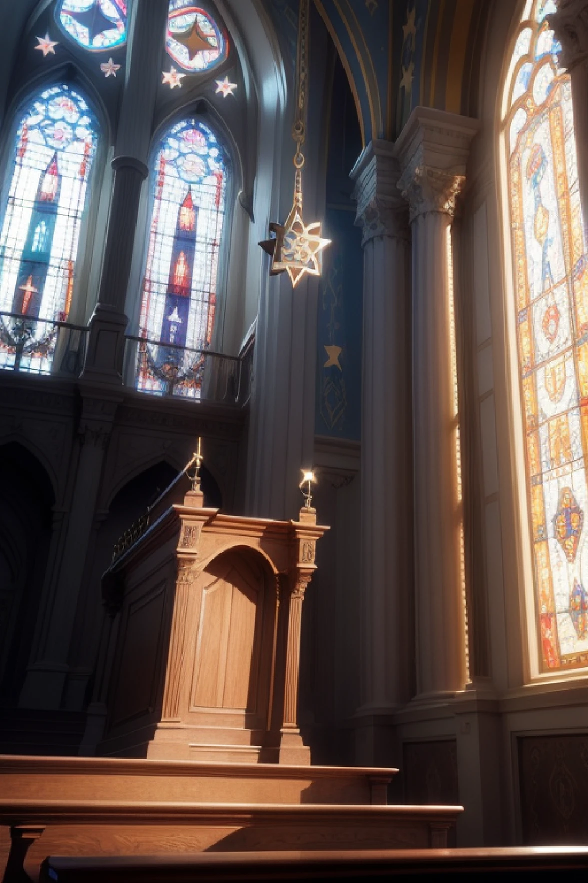 Star of David over a pulpit