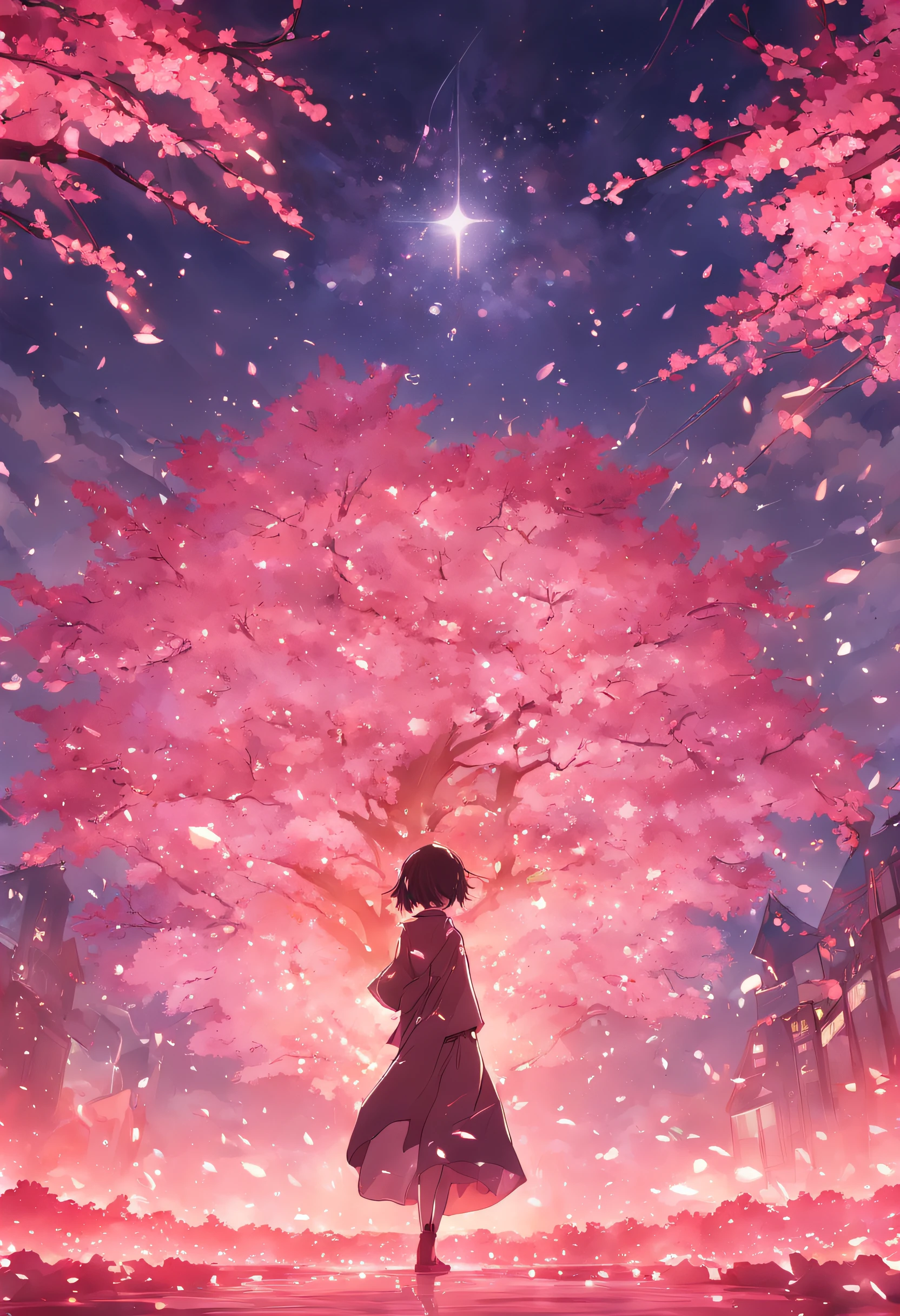 top-quality、masterpiece、natta、cherry trees、Sateen、softfocus、Fantastical、