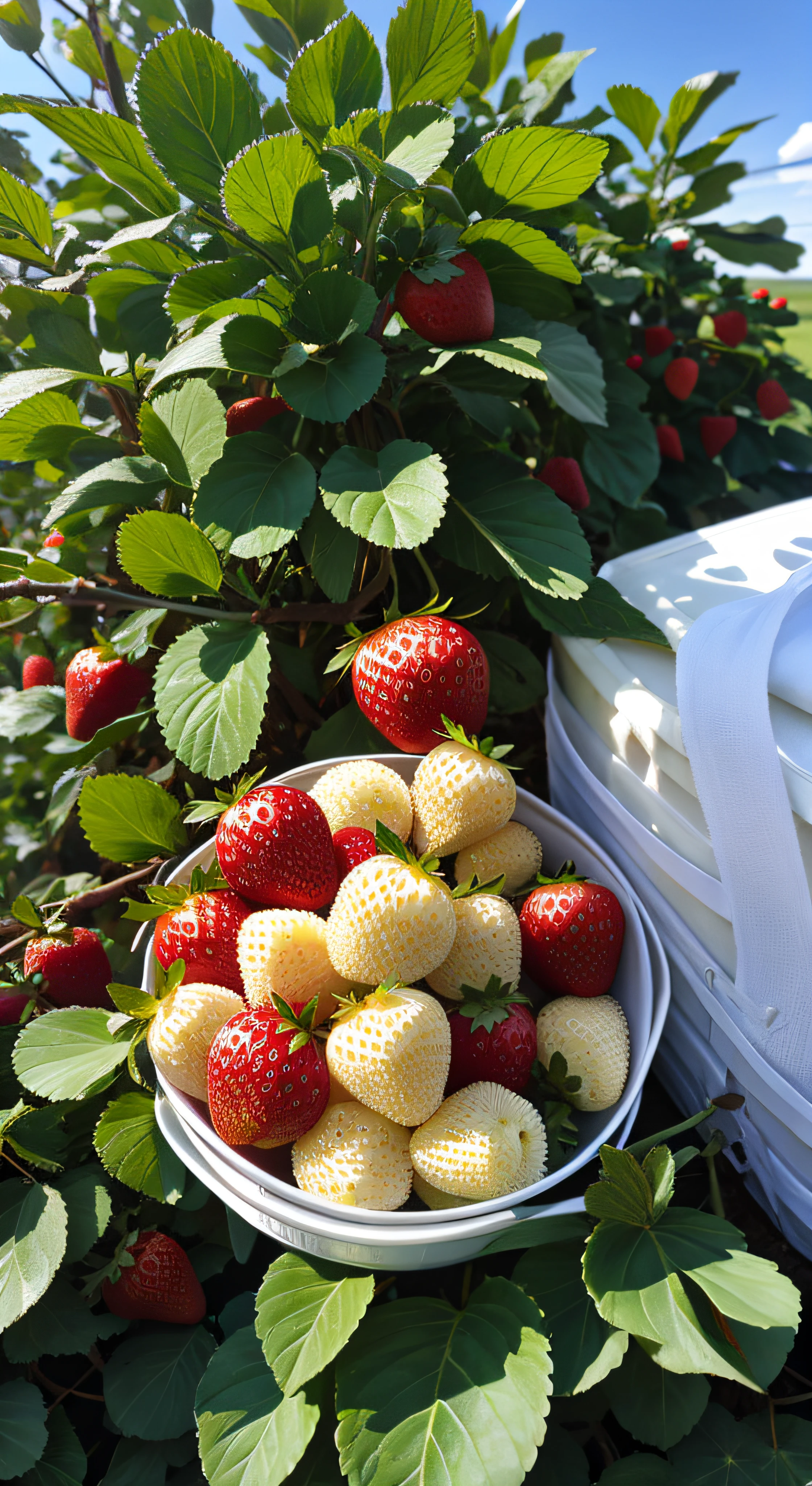 White strawberries，White fruit