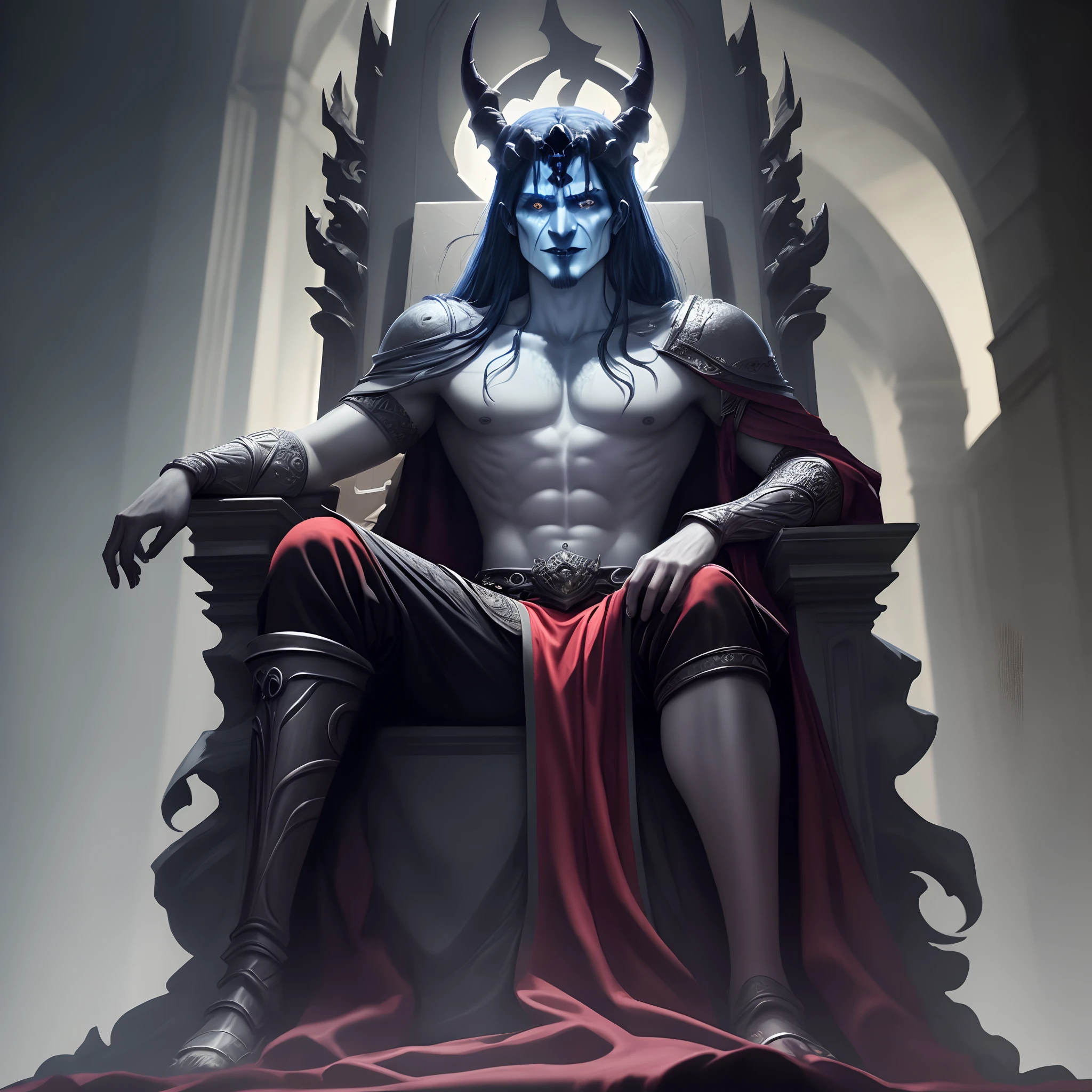 hades the king of hell sitting on the throne