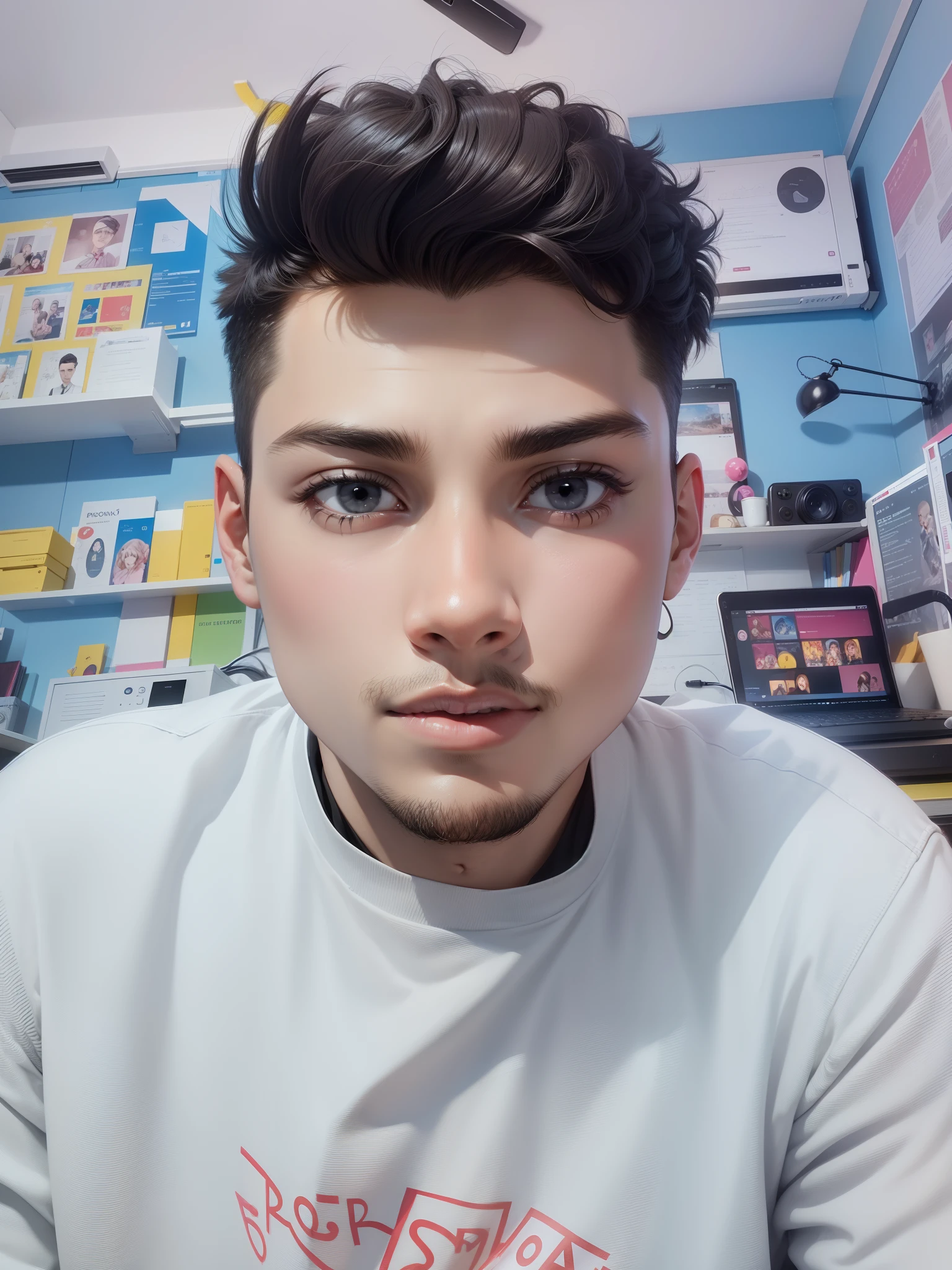 Background black and smart boy picture animation