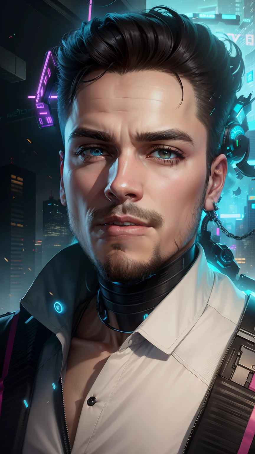 Change background cyberpunk handsome boy, realistic face ,8k, ultra realistic