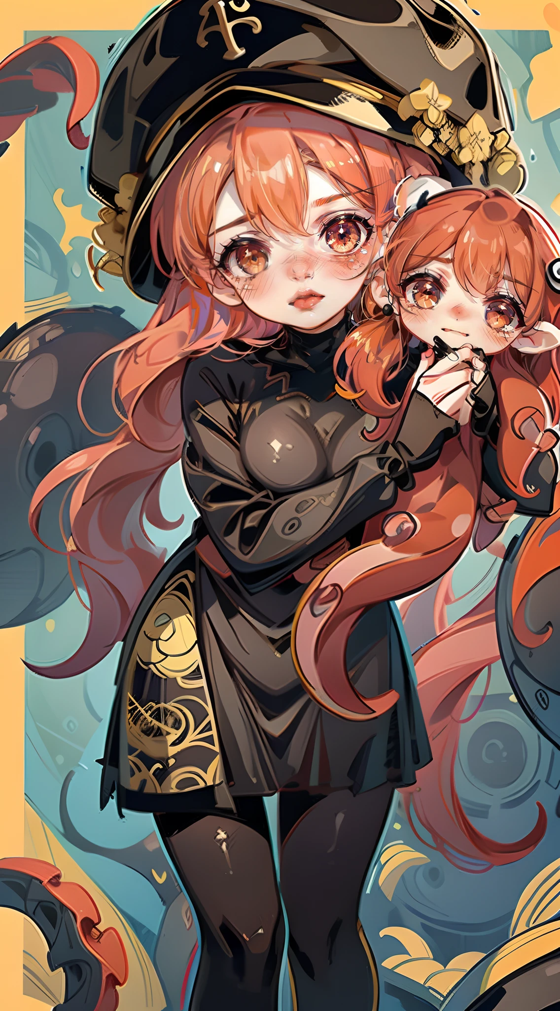 one-girl、Large breasts,Upper body portrait、Lots of detail、Cute girl,largeeyes、The background is complex、The face is close to the audience,Big orange eyes、Red blush、Tears、Tongue stock、Mouth open、Happy emoji,Milky white liquid,Giant octopus catches the maiden、Long dress,The tentacles grab the arm,The tentacles are wrapped around the crotch、Tentacles grasp the buttocks、Tentacles grasp the legs,Under the water、20+tentaculata,There are many smaller eyes on the tentacles,Black Castle Background,Octopus tentacles,The tentacles are covered with eyes,Tentacles wrap maiden,Lots of details,monstergirl,Under water,wonderful dress,dark castle background,black lence stockings,Tentacles wrap around the body,The body is wrapped in many tentacles,a large amount of mucus,Large bust,face close to camera