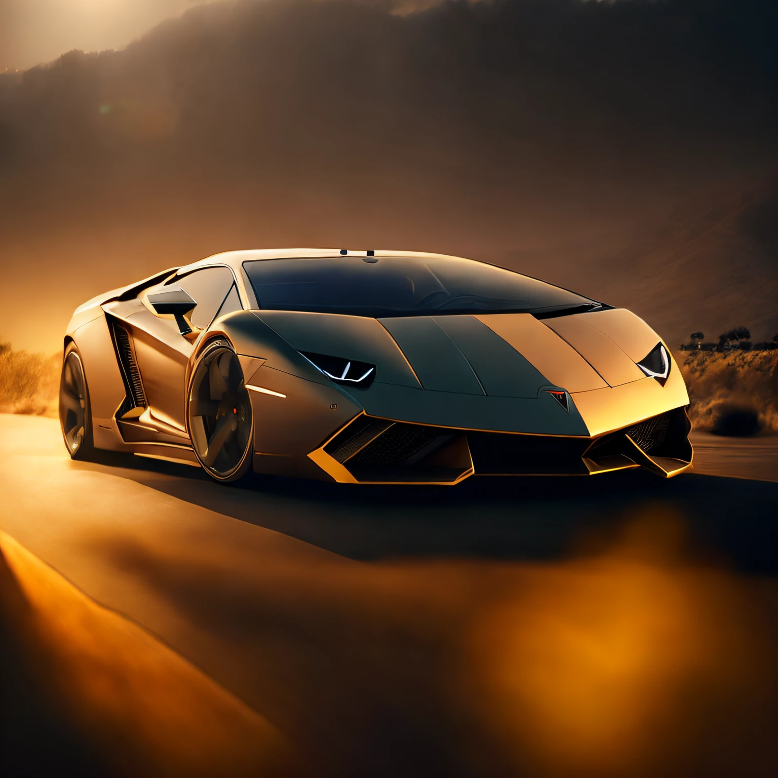 Onda reversa. cidade, Ford GT, kit de corpo largo, estrada, sol, fechar-se
(obra de arte, detalhado, high resolution),