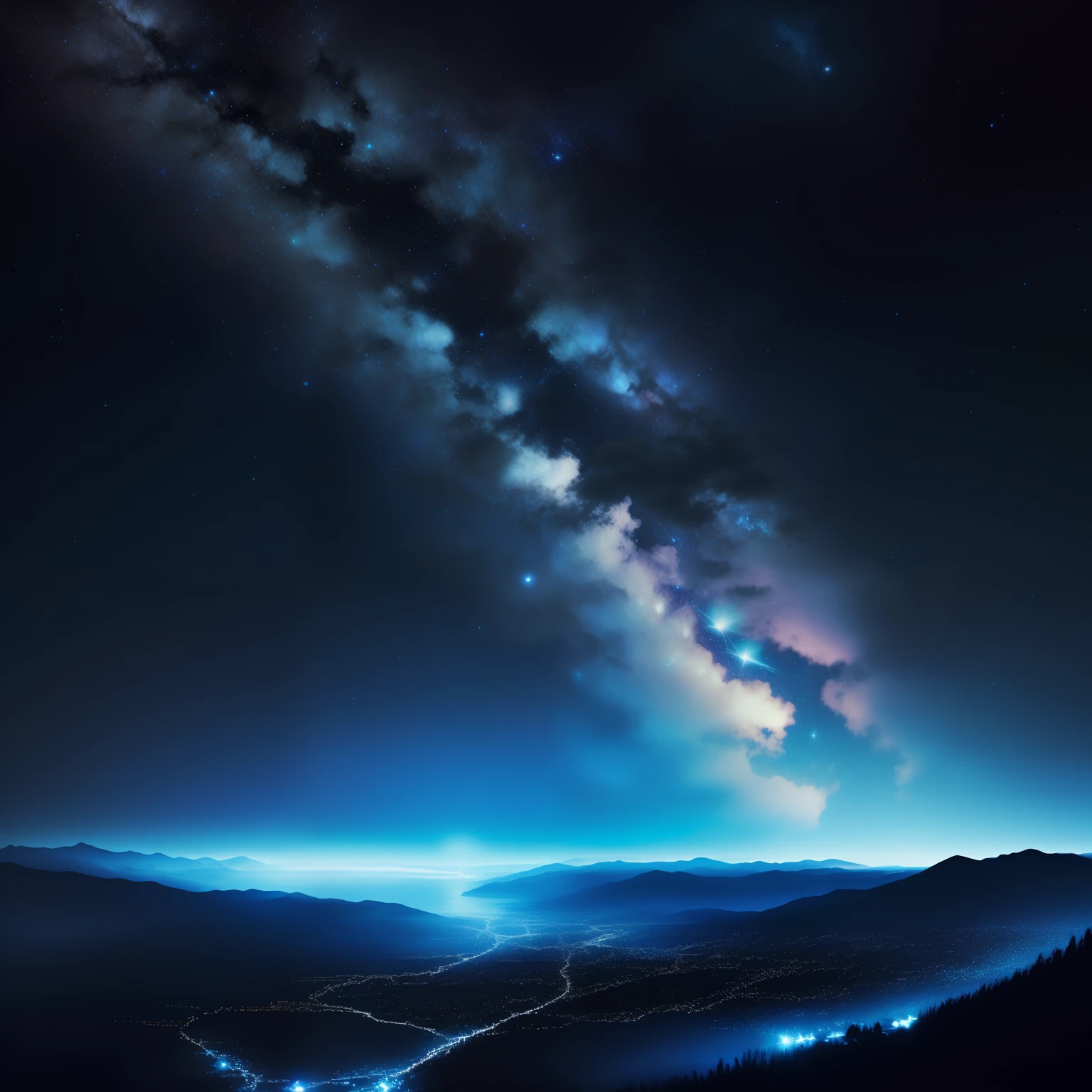 starrysky,Charming blue night sky。