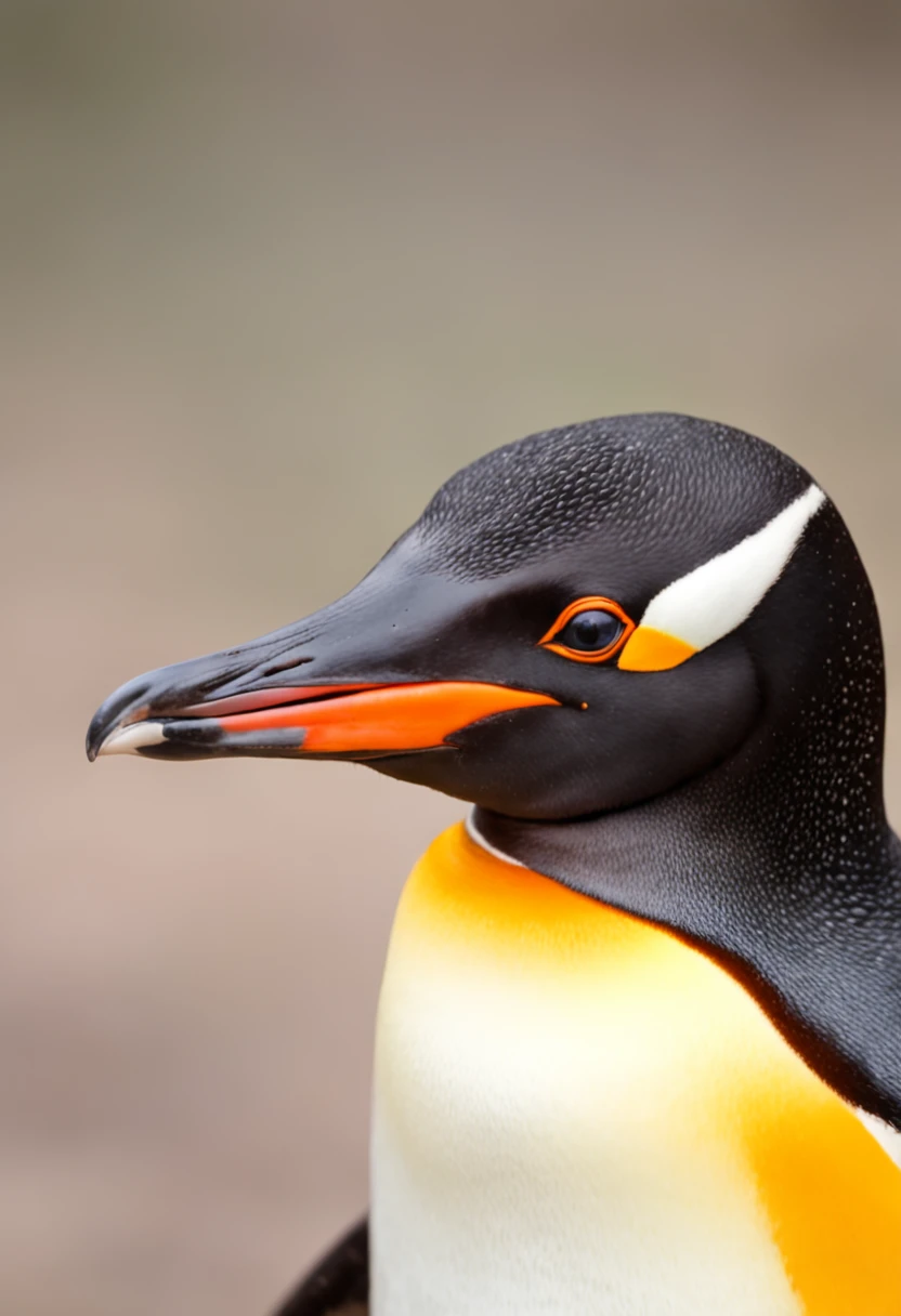 There are four faces of penguins that are together in a circle, Emperor Penguins, King Penguin with a crown, Gentoo penguin and Magellanic penguin in cartoon format.