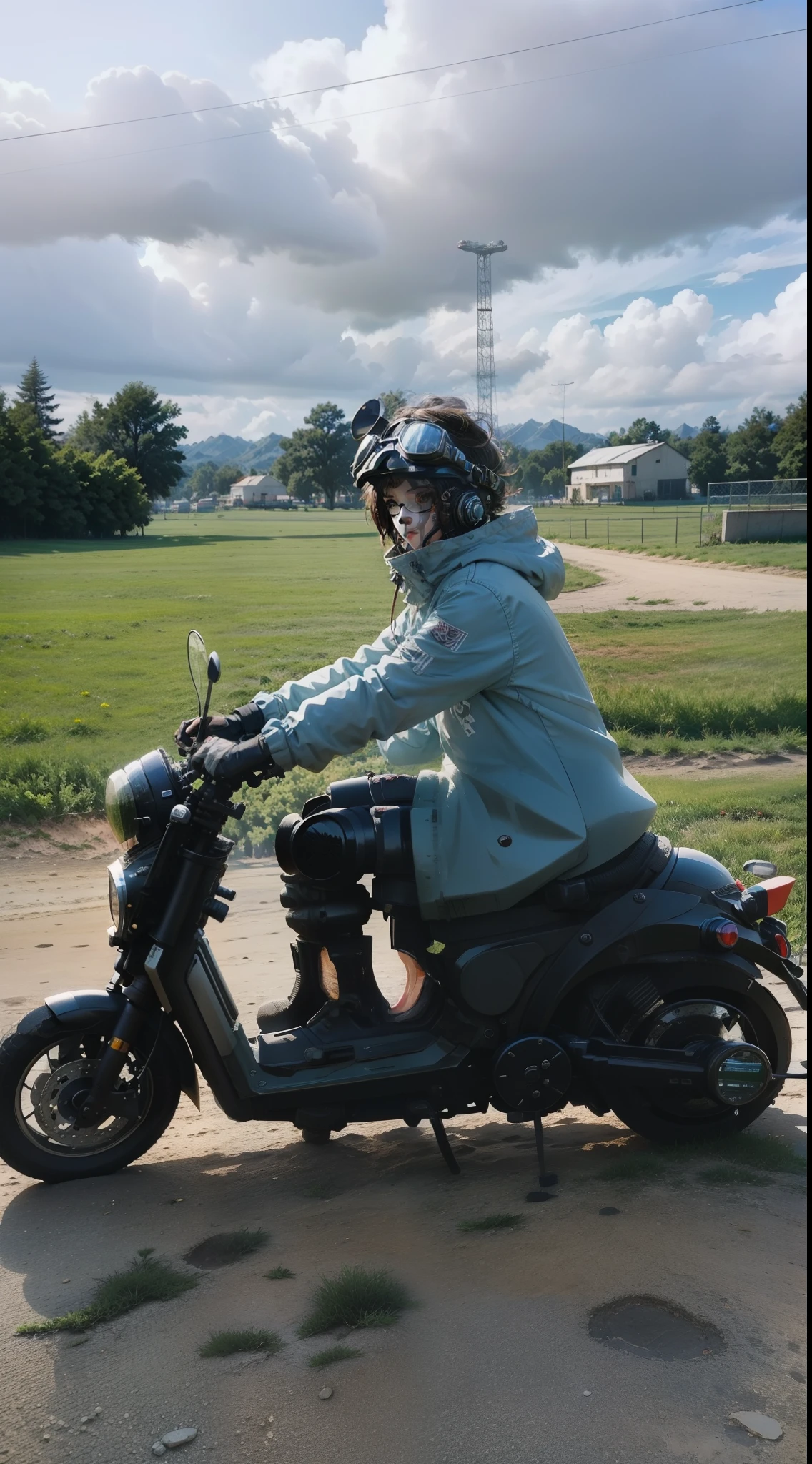 pretty,cyber punk perssonage,Full face cover goggles,shelmet