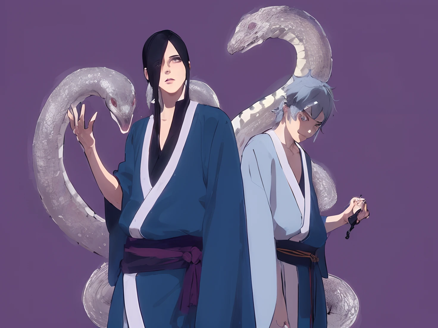 (Ultra Detalhado), (illustration), (Diferente_Imagem), (intrincado_detalhes), (delicate illustration),(master part:1.2),(best quality:1.2), Orochimaru, fundo escuro,
