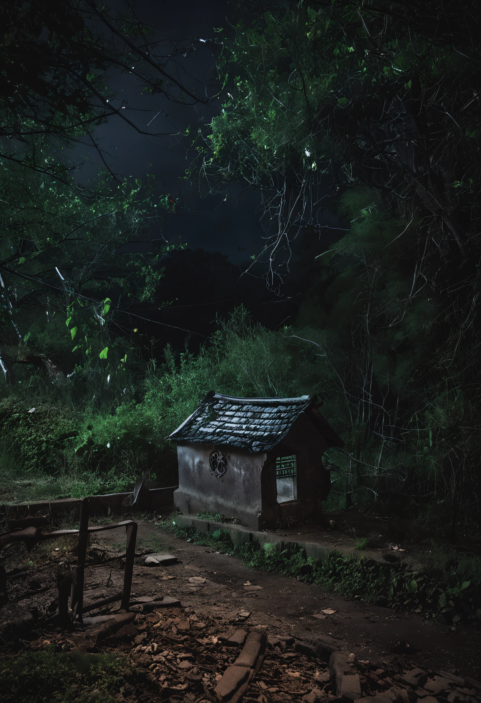 deep in the night,It started raining,Hit on the leaves,Si Si Soso,Such as a lonely ghost walking at night,The wind whimpered,Like a cry,It adds a spooky atmosphere to this unusual night。
Village head path,A blurry figure loomed in the wind and rain,Get out of the village,Went straight up the back mountain,Walked into a cemetery。
This cemetery is the ancestral village of the Ye family,Buried are the dead ghosts of the Ye family for hundreds of years。The black shadow finally came to a grave without a monument,A conjuring banner is inserted into the grave,Ghost hands generally swagger in the wind。