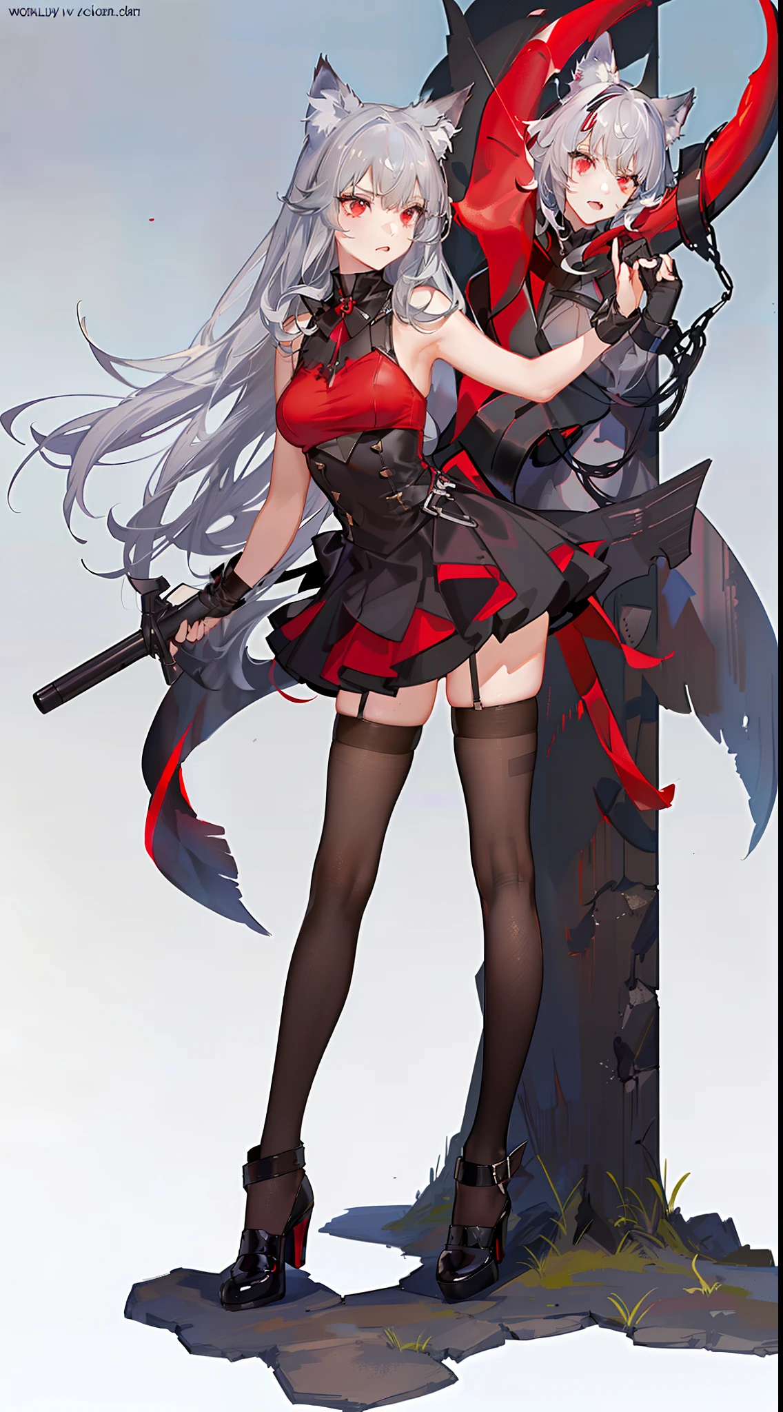 Anime characters with bloody blood and knives in hand, long black hair, gore + concept art, Yandere Grimdark, very bloody, Gapmoe Yandere, Shalltear Bloodfallen, Bloody, characters from Azur Lane, from Girl Front, Yandere, from Azur Lane video games, demon anime girls, Yandere intricate, Cushart Krenz Key art feminization --auto --s2