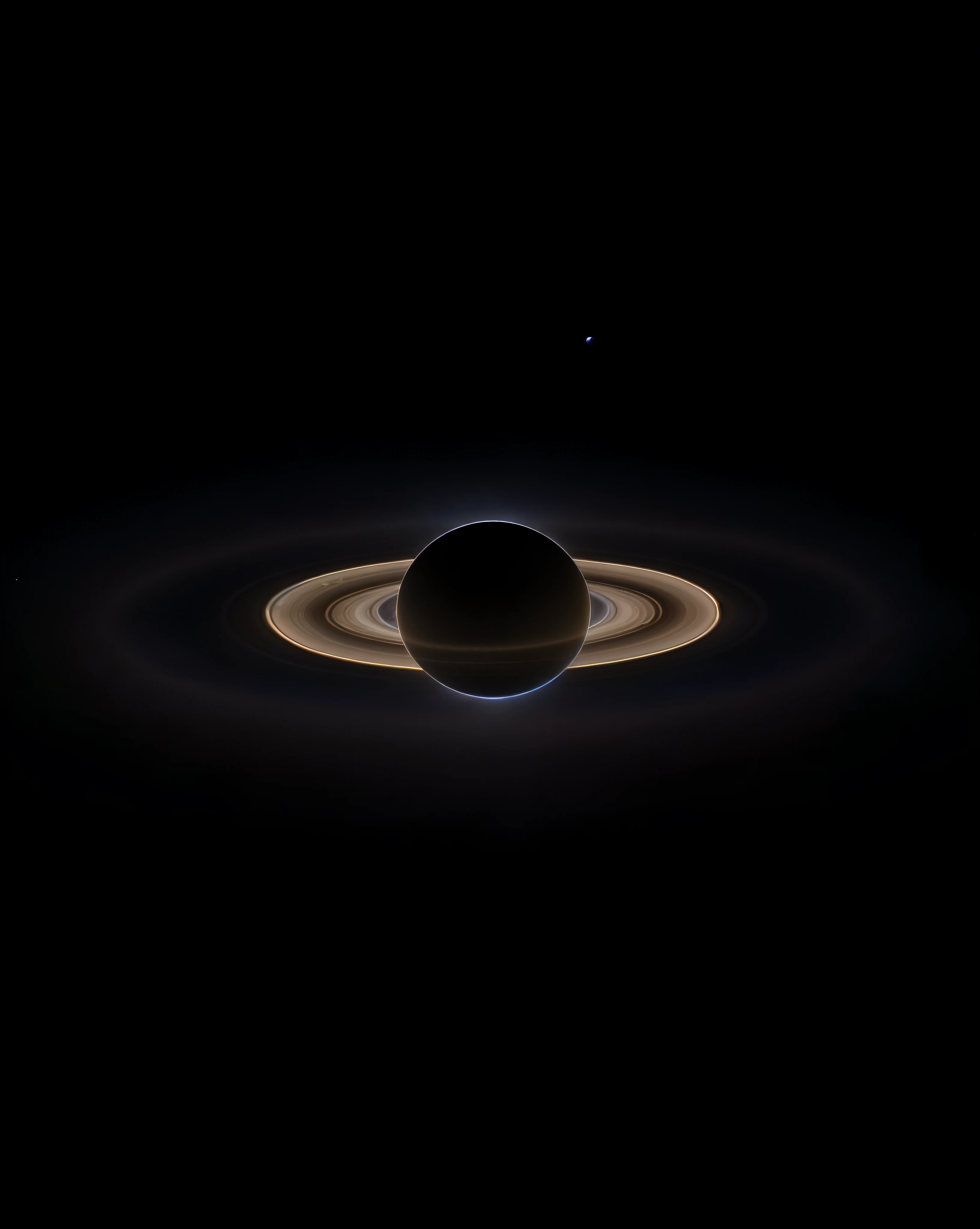 a black background with a saturn ring and a ring of light, spring on saturn, over looking saturn, in honor of saturn, saturn in the background, saturn, planet saturn, visiting saturn, planet with rings, saturn in the sky, nasa photo, nasa photograph, orbiting a gas giant, planets align, nasa image, realistic photo from nasa, nasa photos