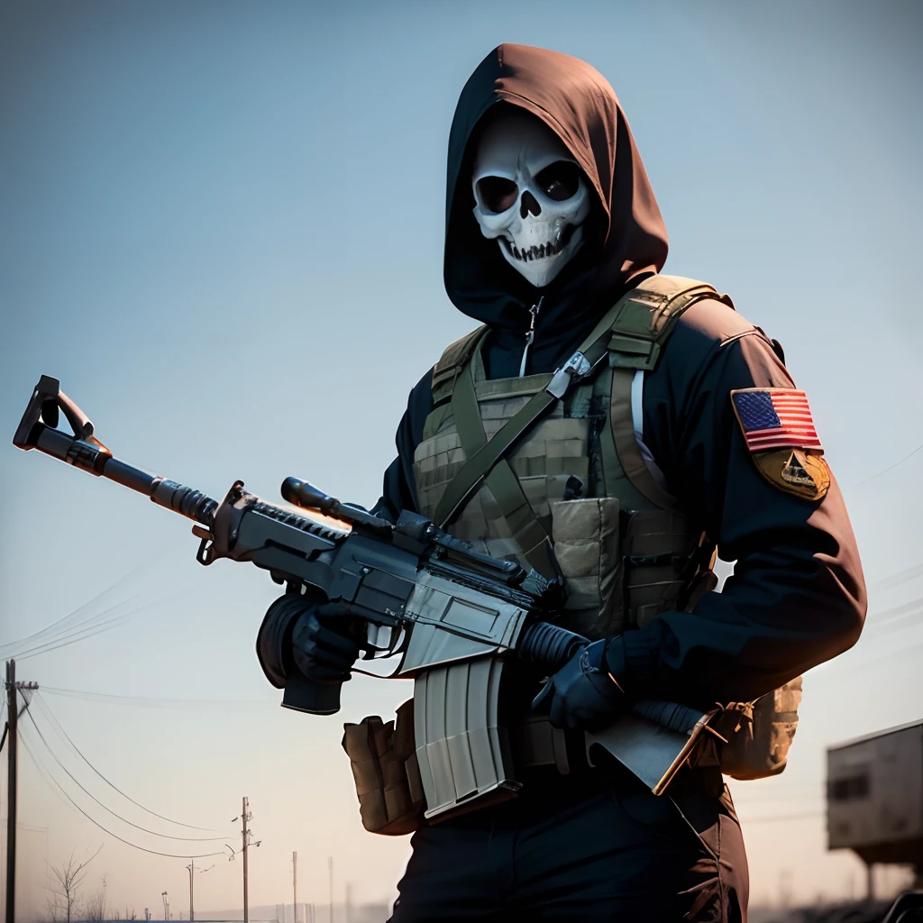 <lora:MWghost:1>, (MWghost), assault rifle,, best quality, ultra high res, (photorealistic:1.4),